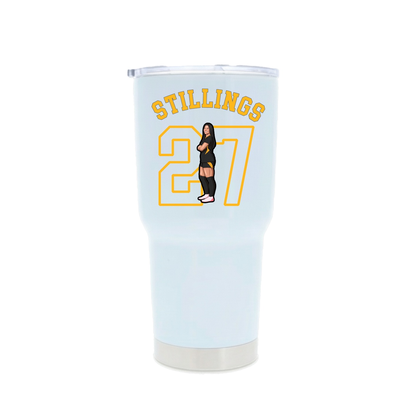 30oz Stainless Steel Tumbler — Shirsey Arch in White