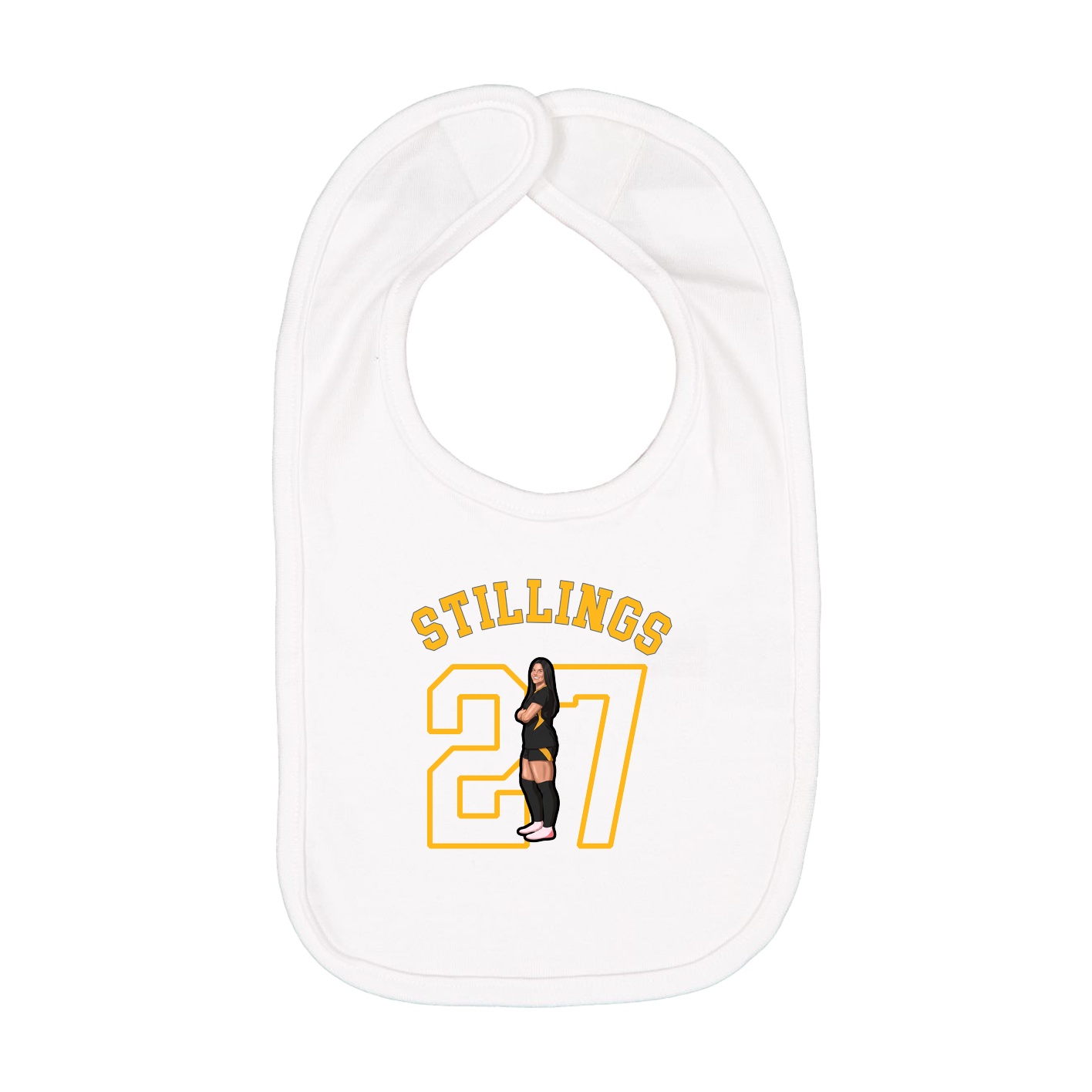 Infant Bib — Shirsey Arch in White