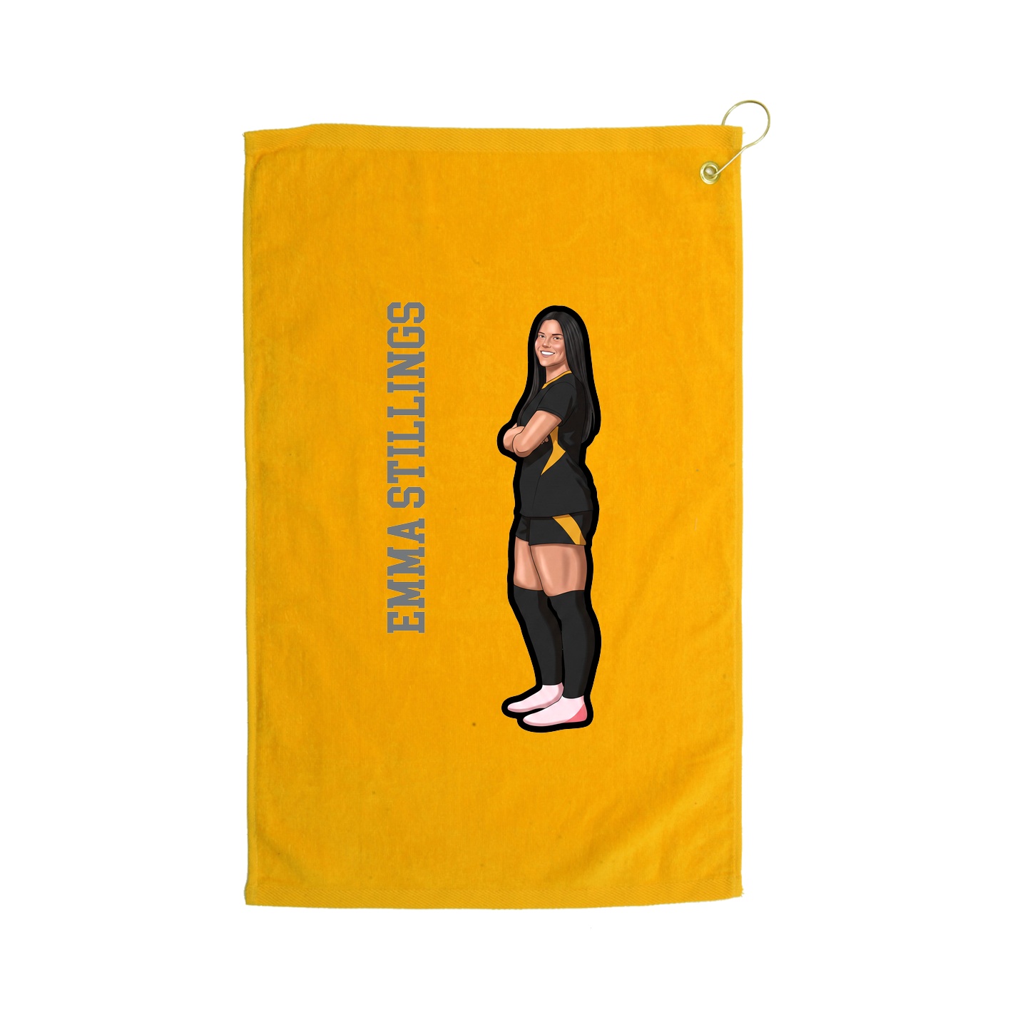 Golf Towel — Name Vertical in Gold