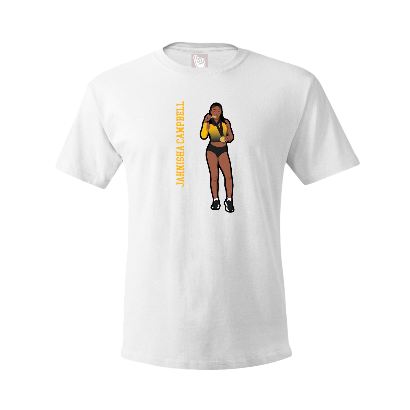 Tee — Name Vertical in White