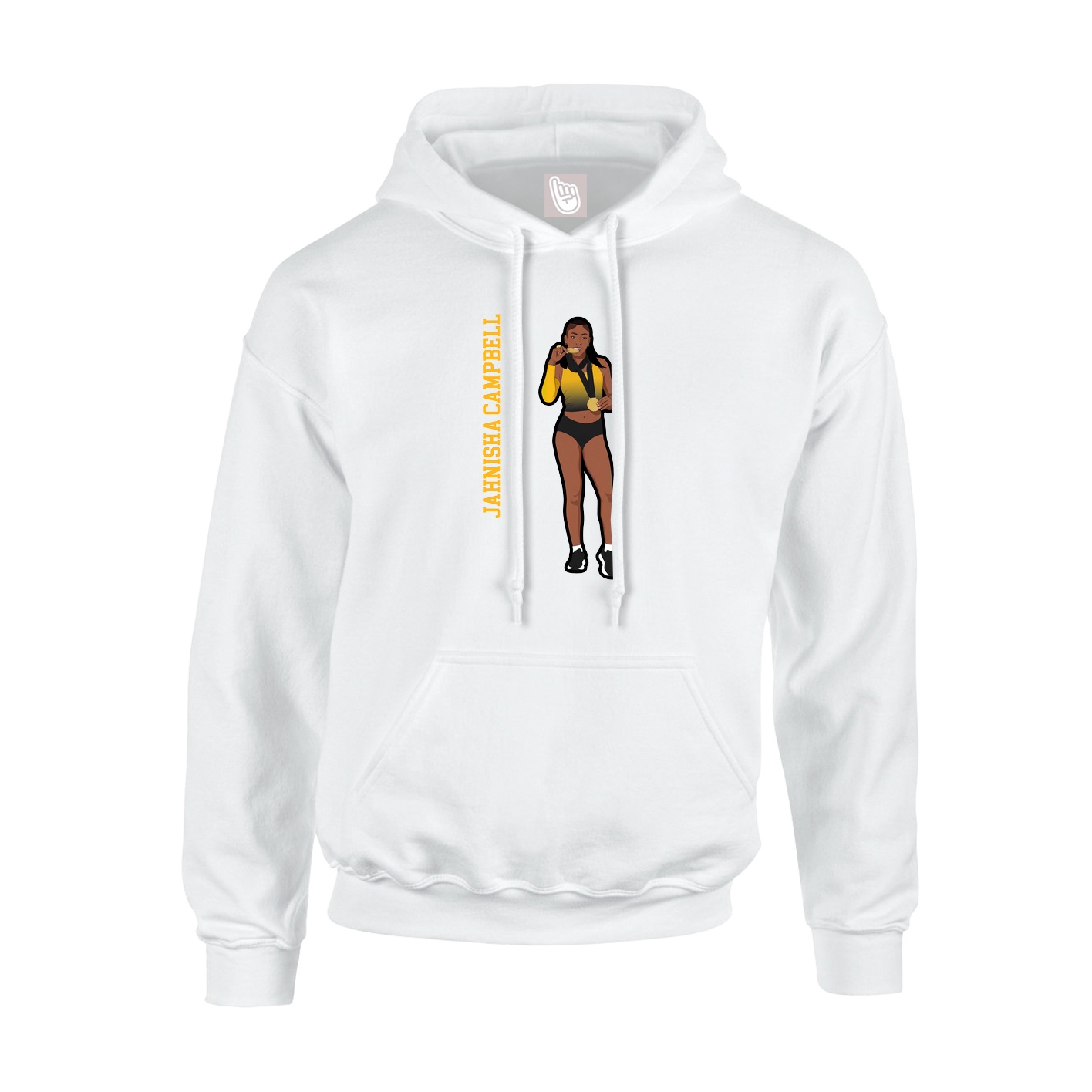 Youth Hoodie — Name Vertical in White
