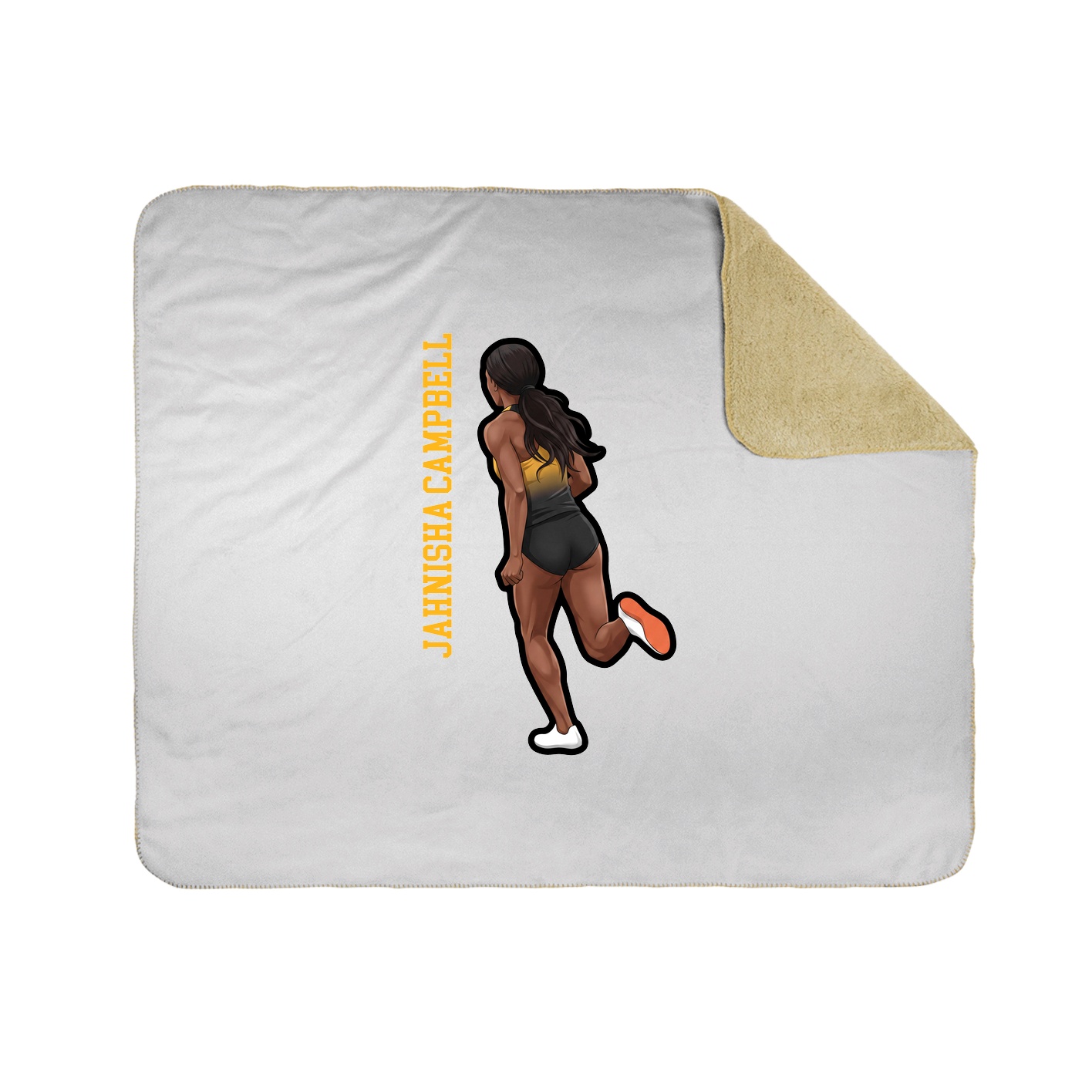 Throw Blanket — Name Vertical in White