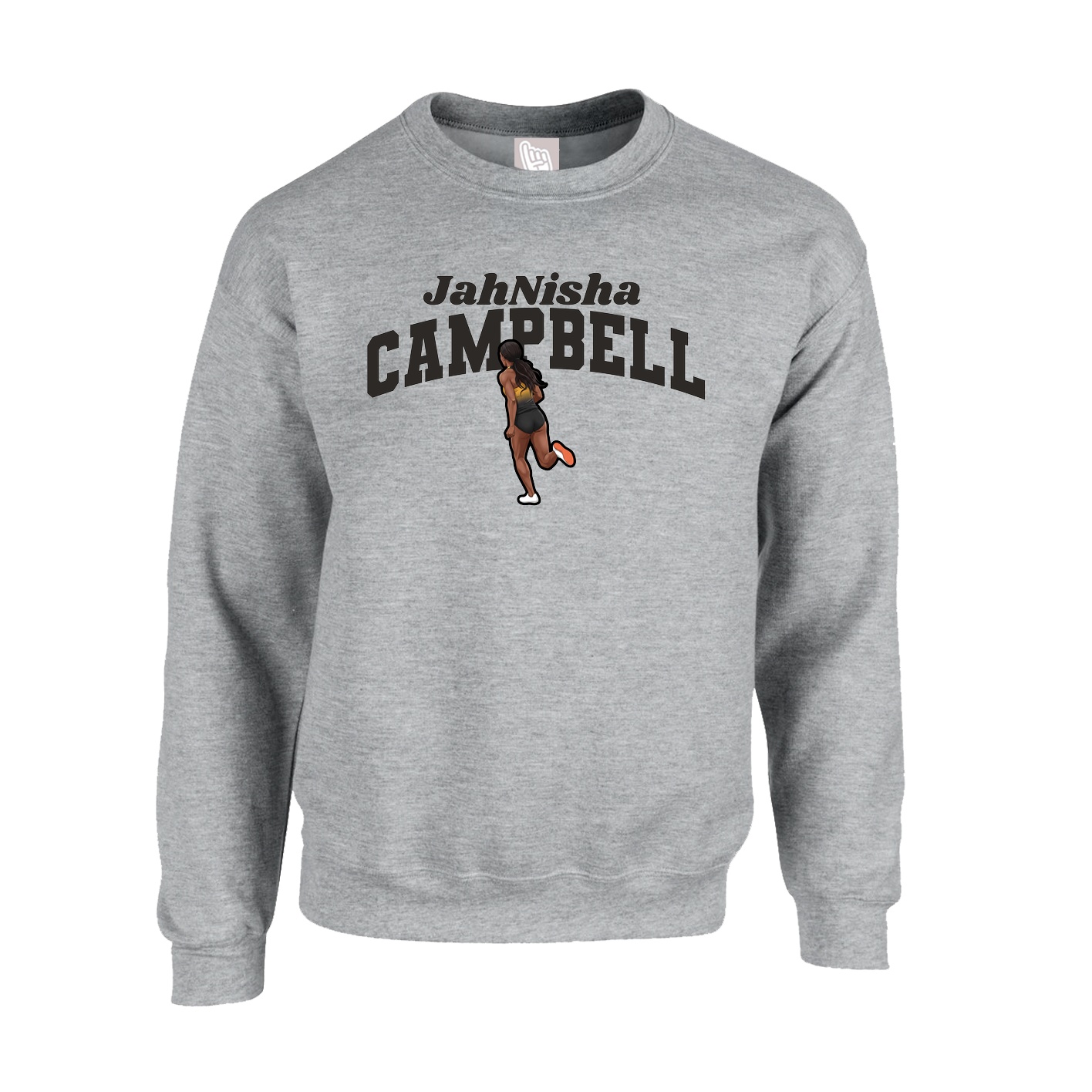 Fleece Crew — Signature Arch in Grey