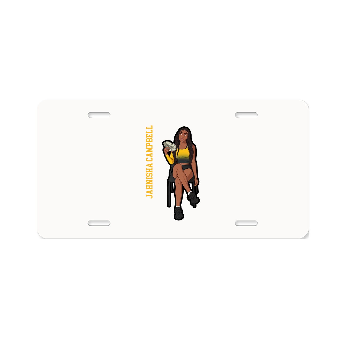License Plate — Name Vertical in Classic