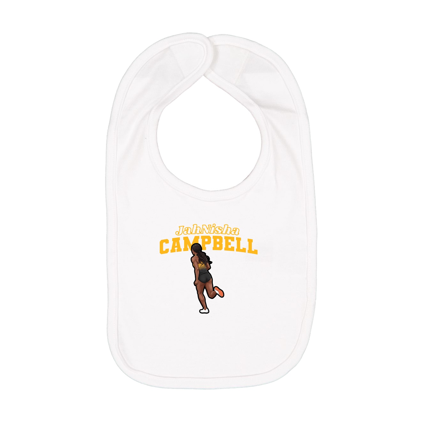 Infant Bib — Name Arch in White