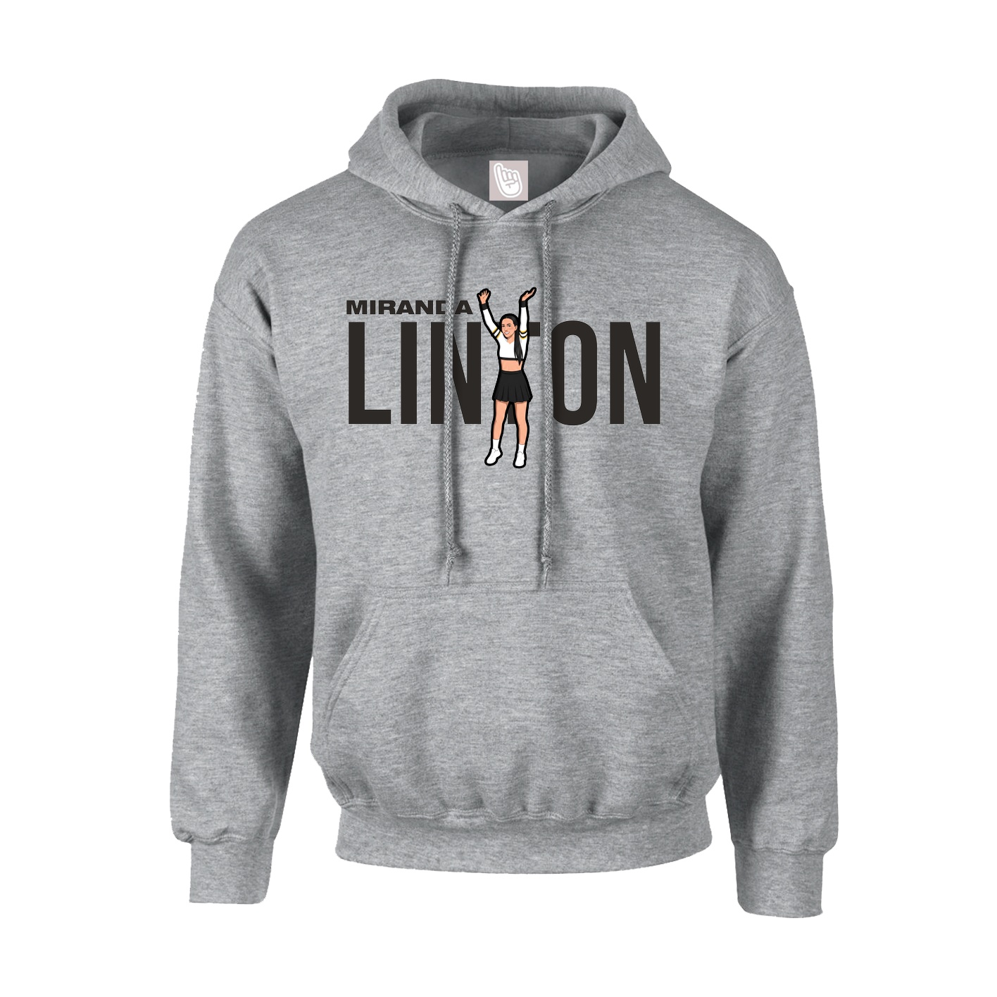Youth Hoodie — Player Name in Grey