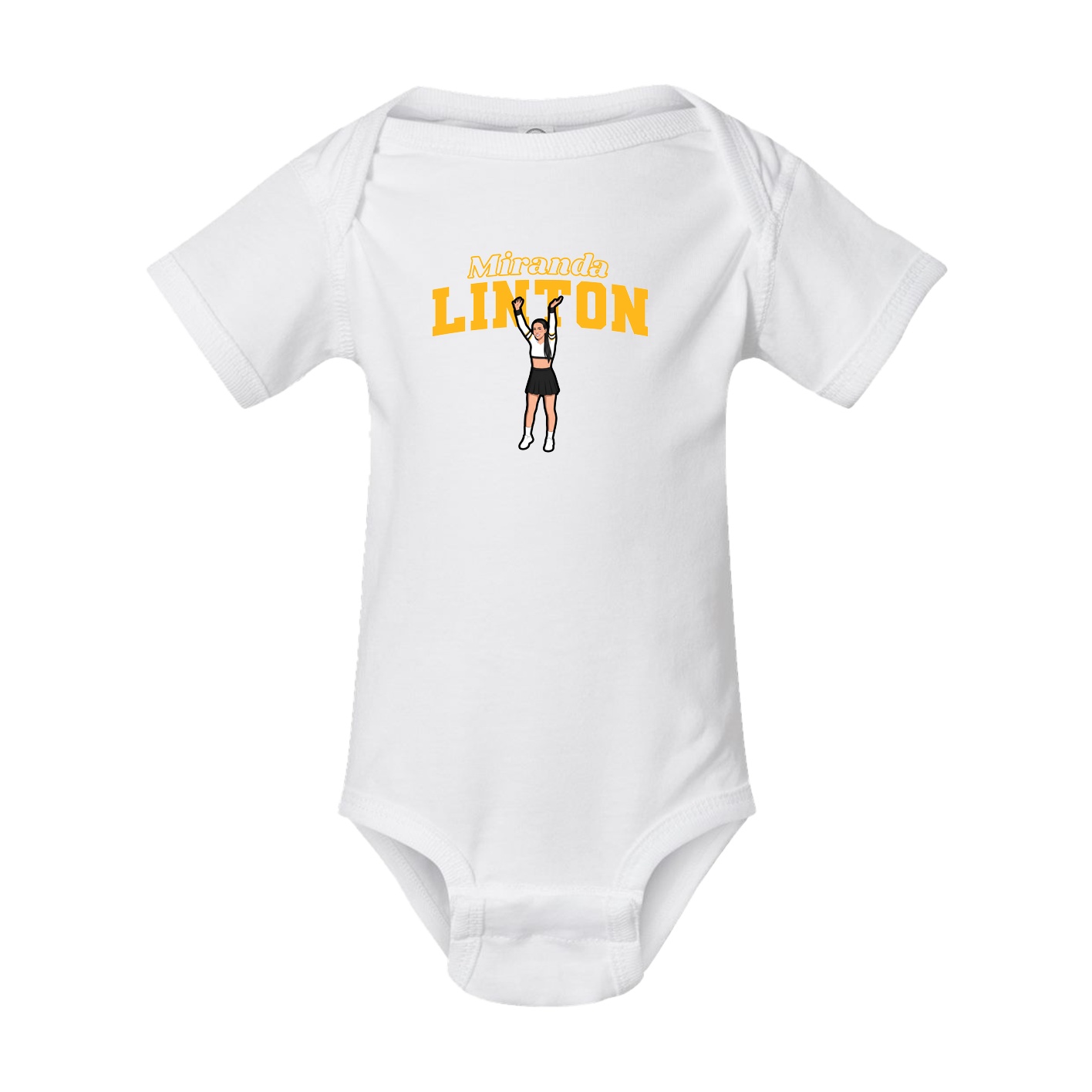 Baby Onesie — Name Arch in White