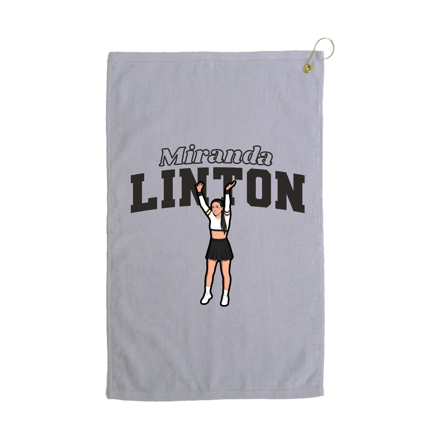 Golf Towel — Name Arch in Grey