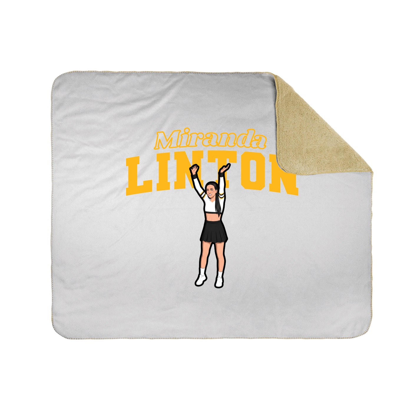 Throw Blanket — Name Arch in White