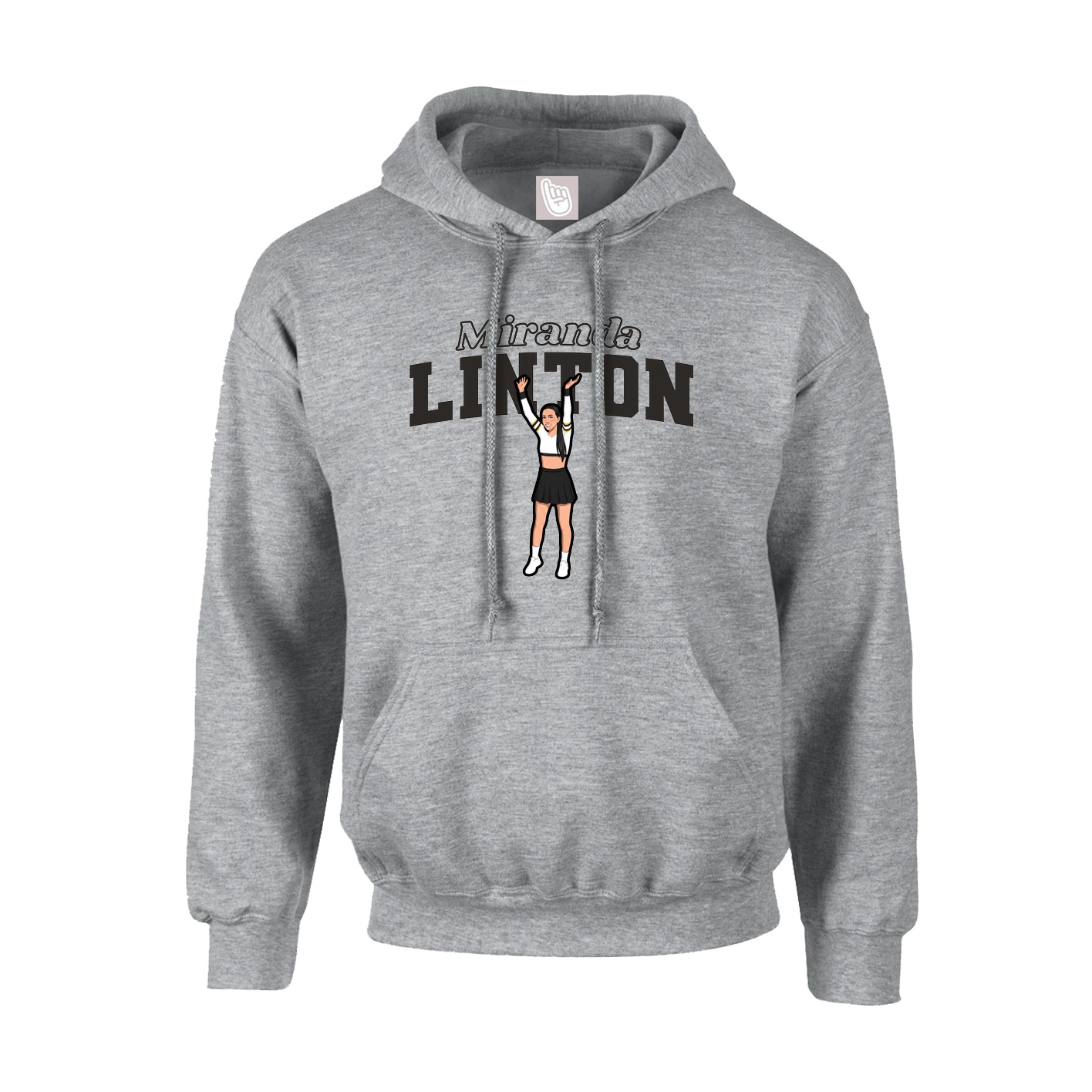 Hoodie — Name Arch in Grey