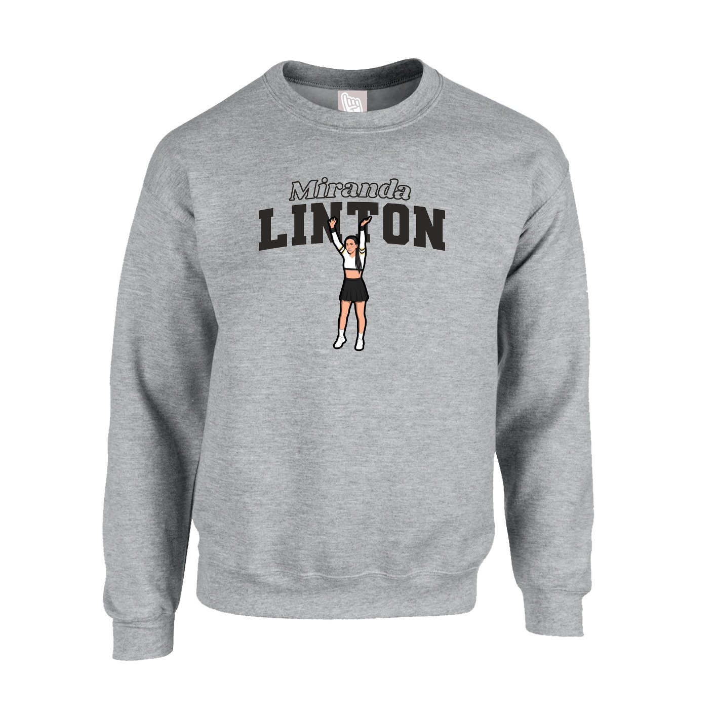 Fleece Crew — Name Arch in Grey