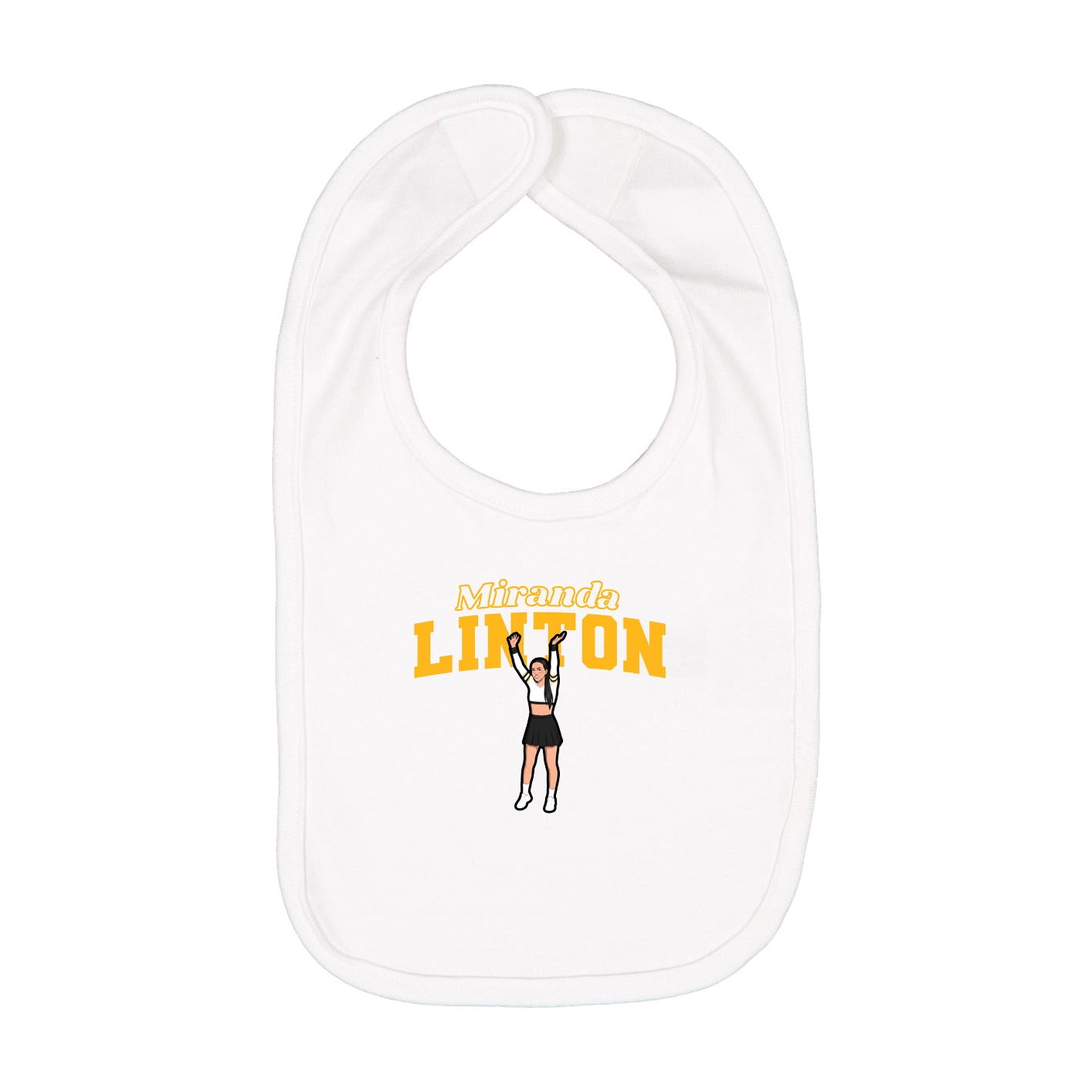Infant Bib — Name Arch in White