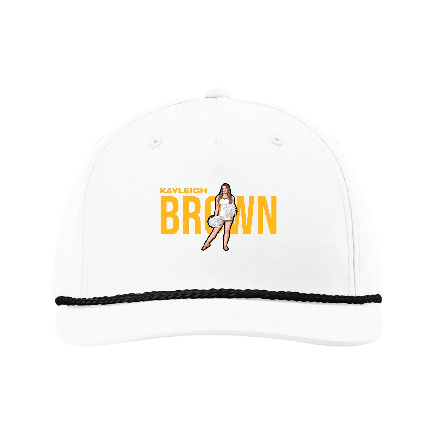 Five-Panel Classic Rope Cap — Player Name in White