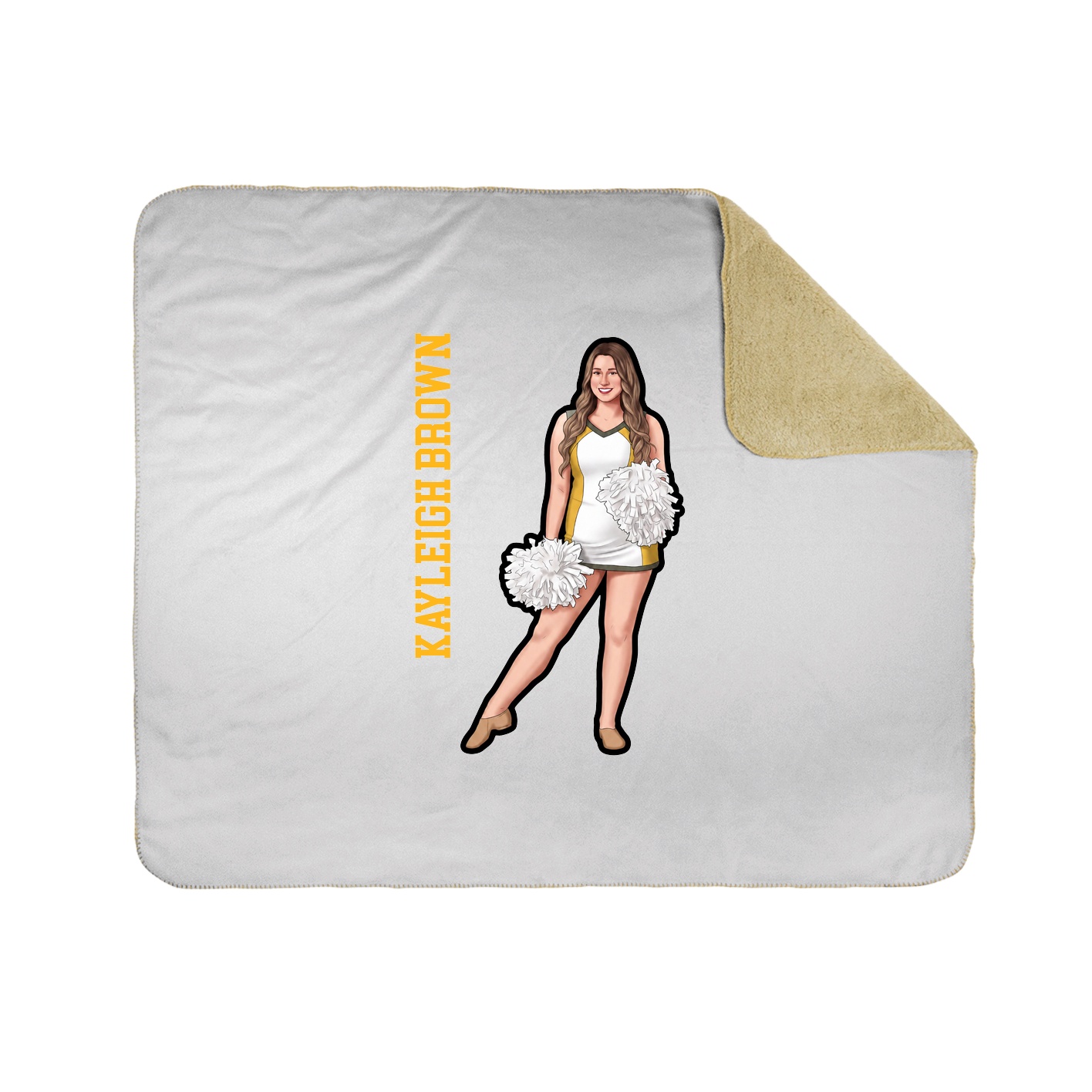 Throw Blanket — Name Vertical in White