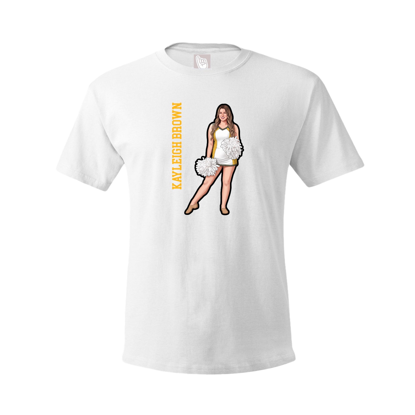 Tee — Name Vertical in White