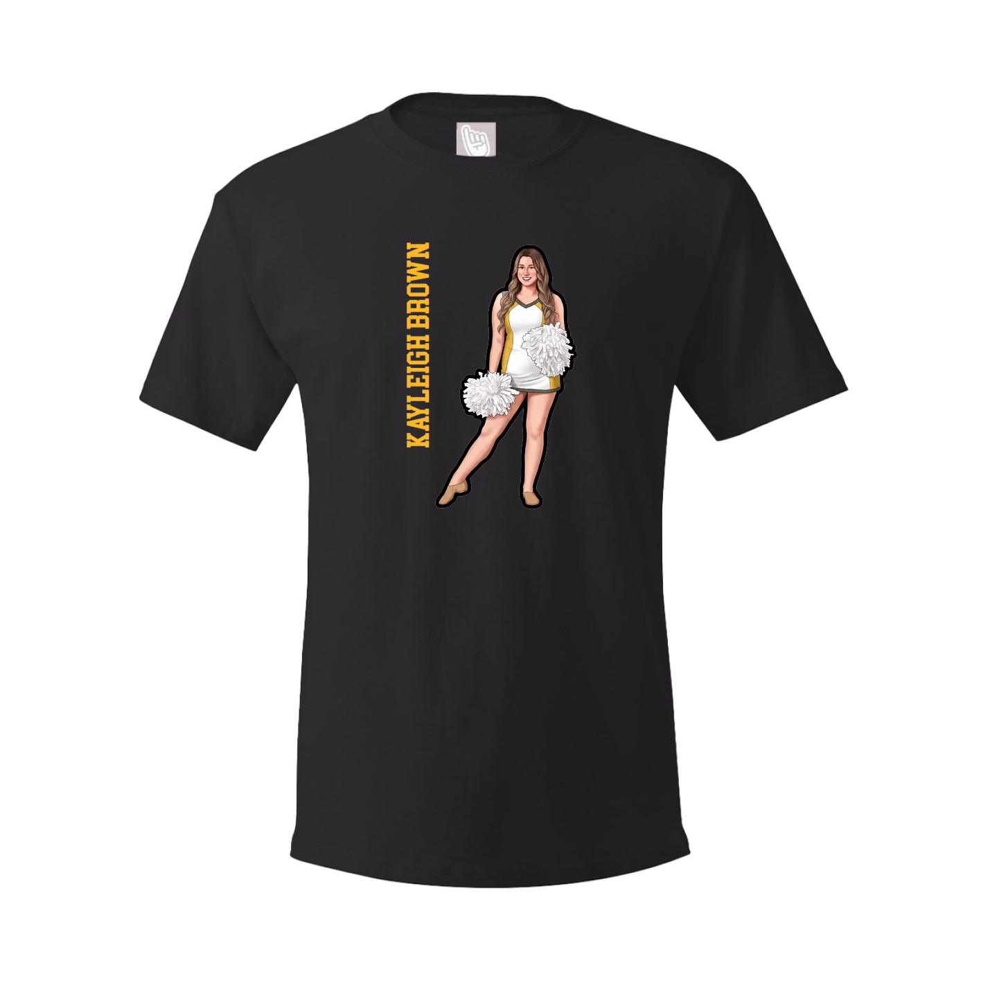 Youth Tee — Name Vertical in Black