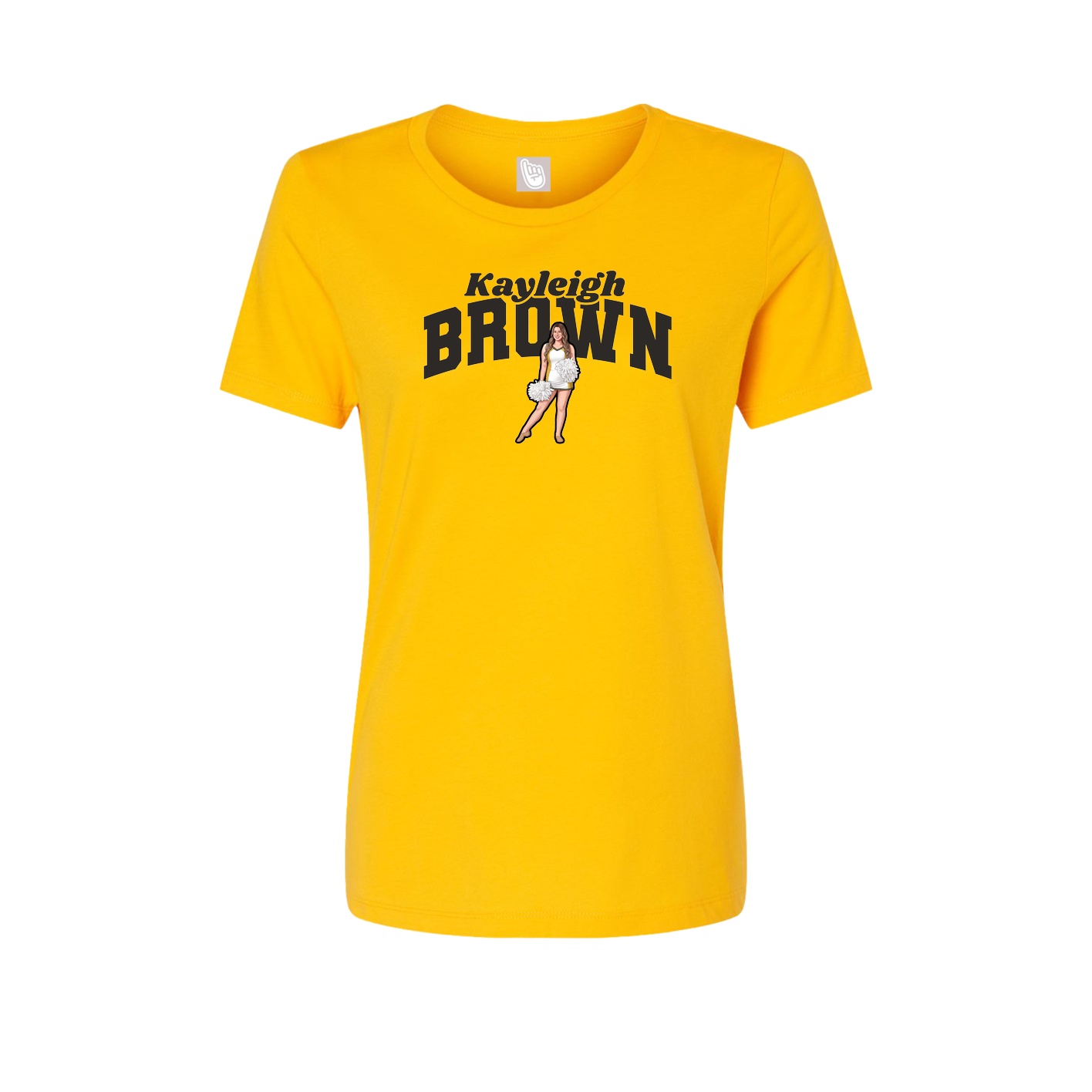 Fitted Women's Tee — Signature Arch in Gold