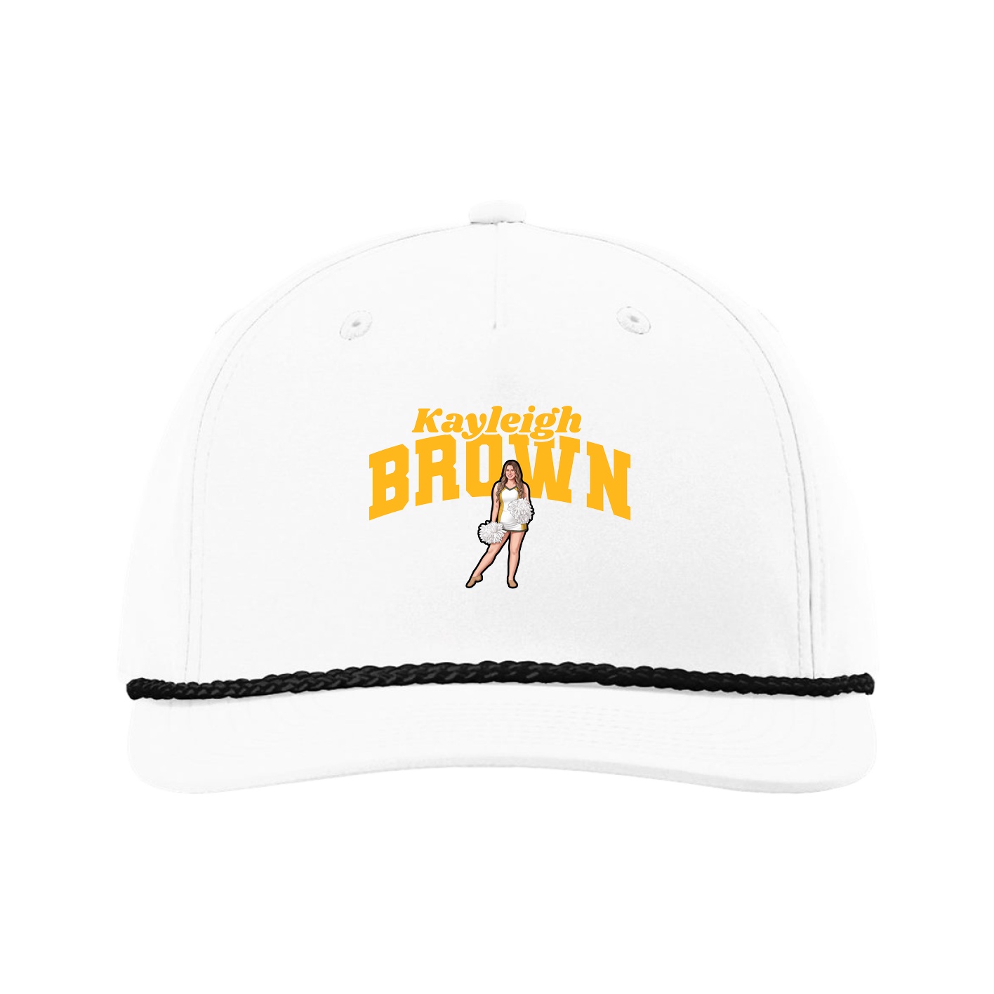Five-Panel Classic Rope Cap — Signature Arch in White