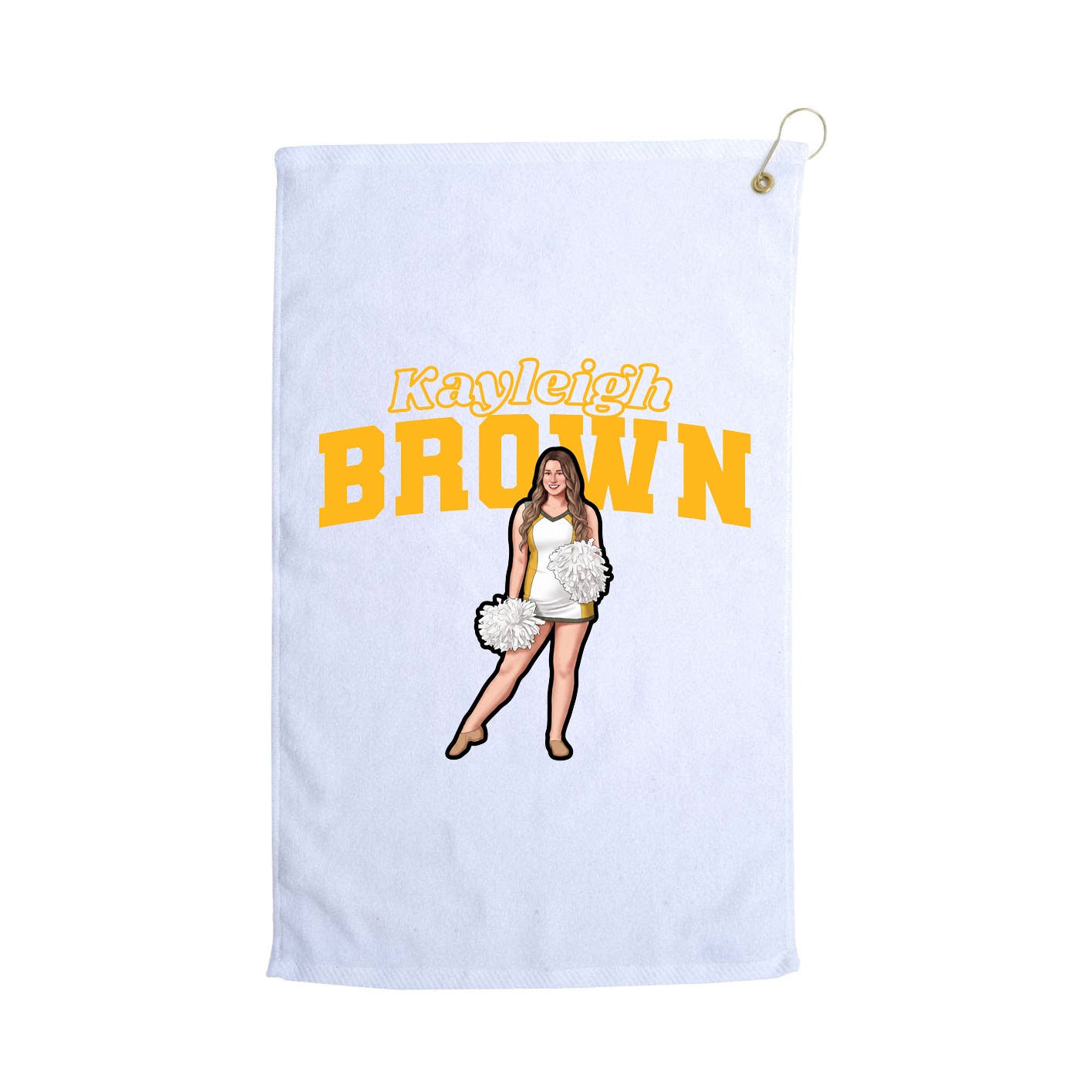 Golf Towel — Name Arch in White
