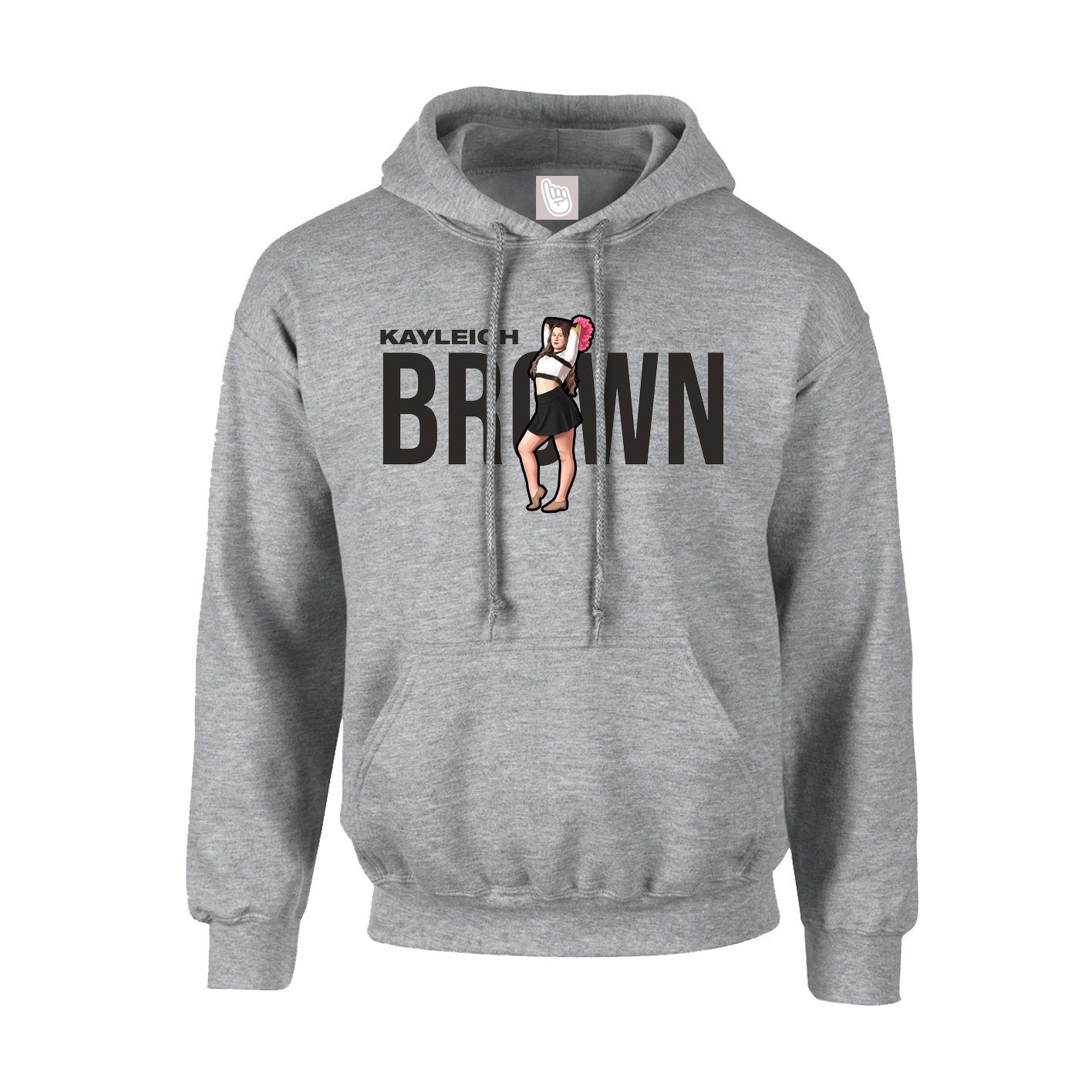 Hoodie — Player Name in Grey