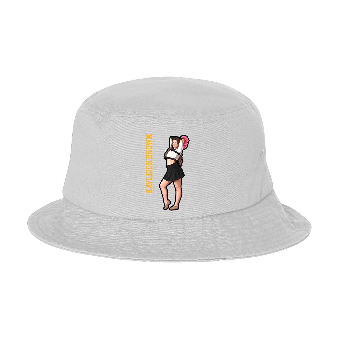 Bucket Cap — Name Vertical in White
