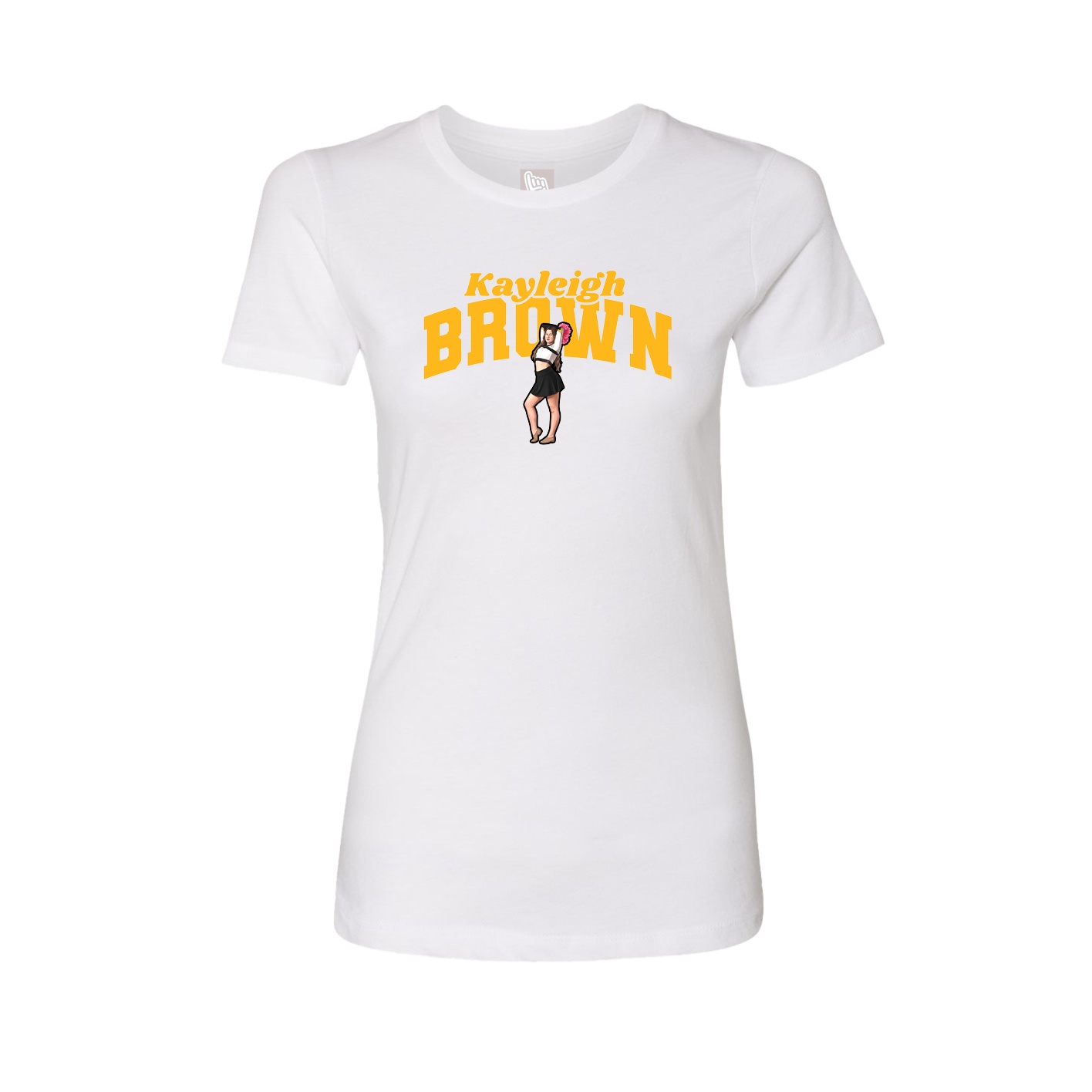 Fitted Women's Tee — Signature Arch in White