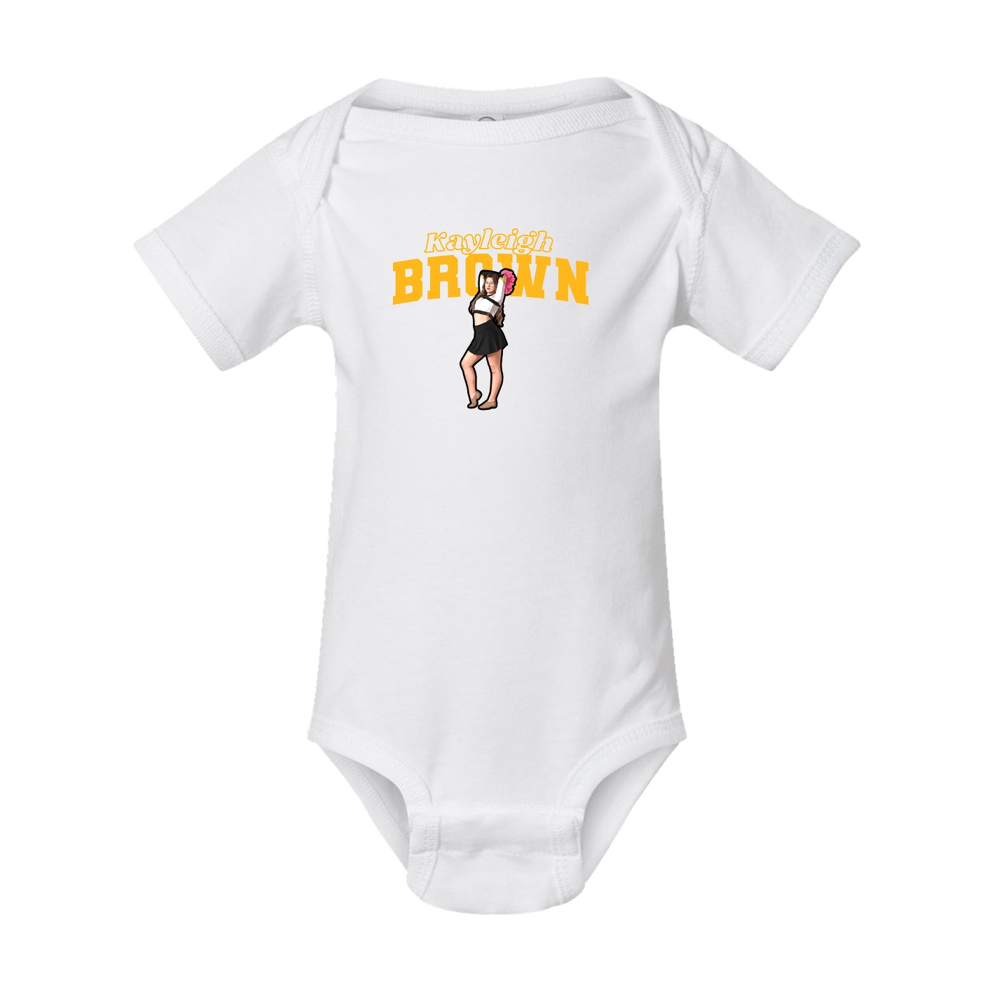 Baby Onesie — Name Arch in White