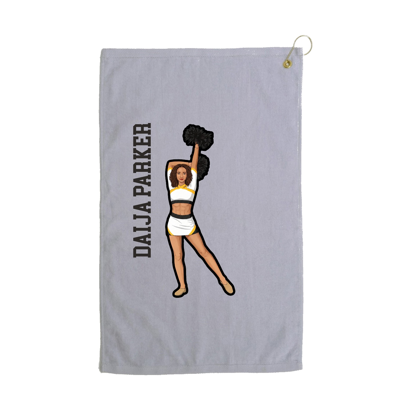 Golf Towel — Name Vertical in Grey
