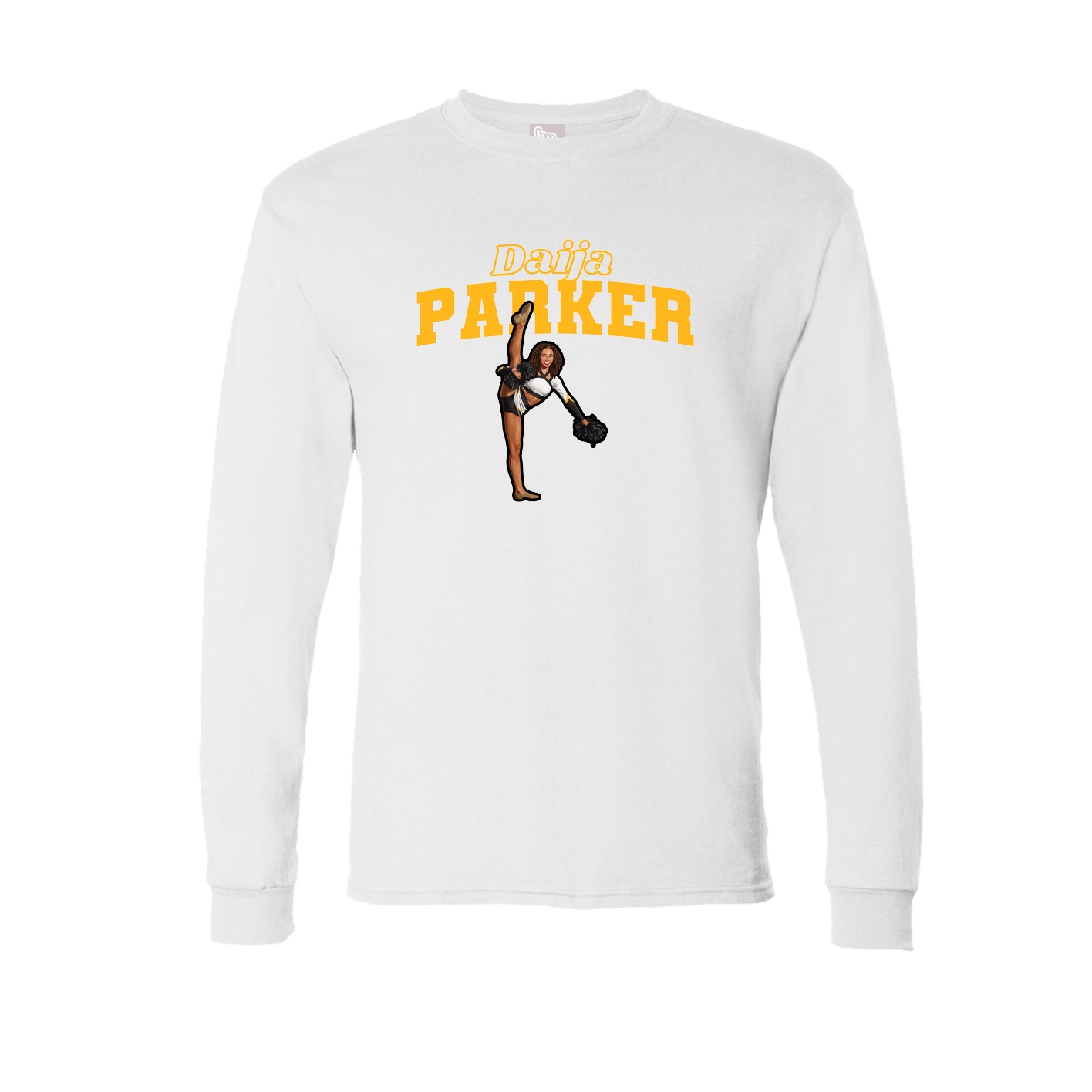 Long Sleeve Tee — Name Arch in White