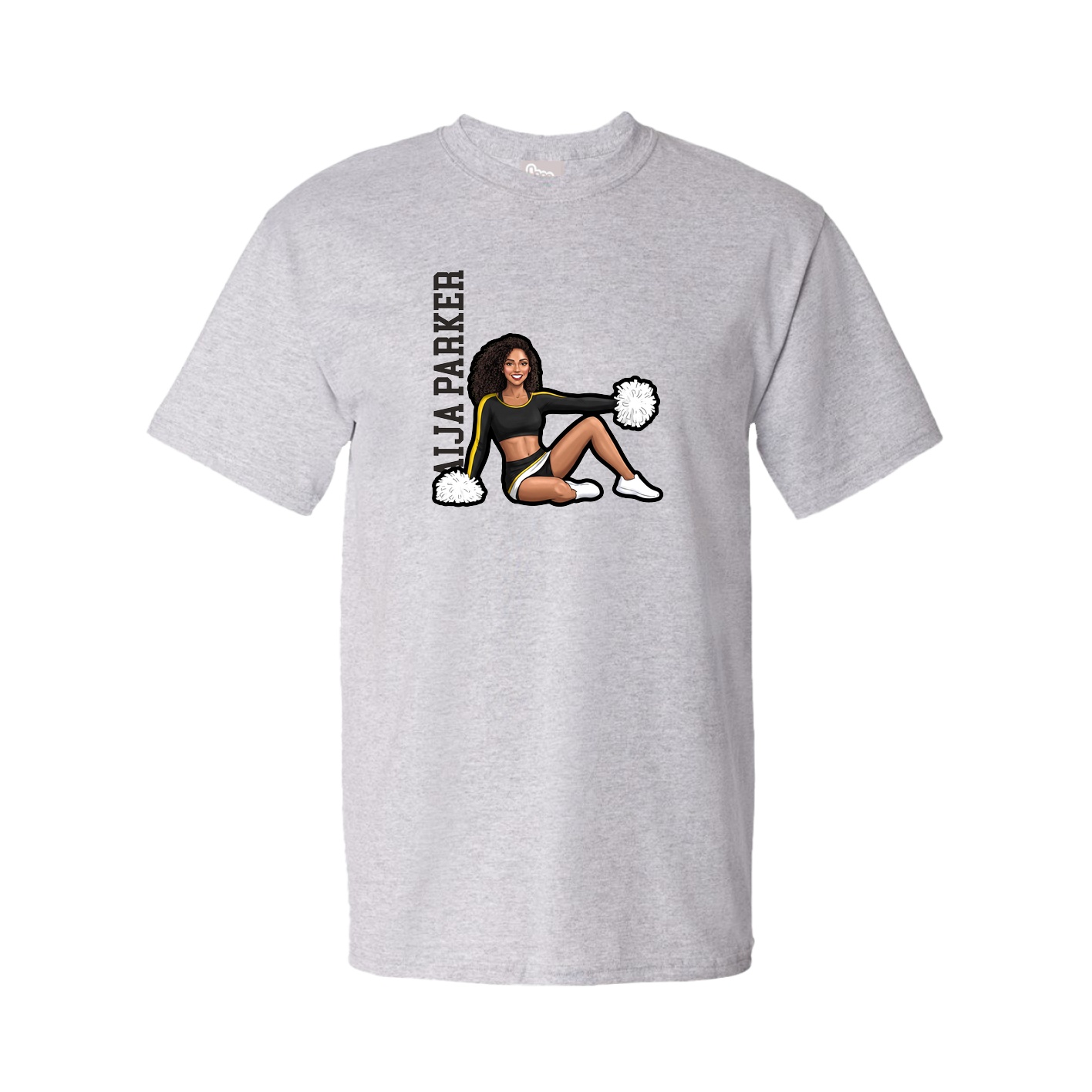 Youth Tee — Name Vertical in Grey