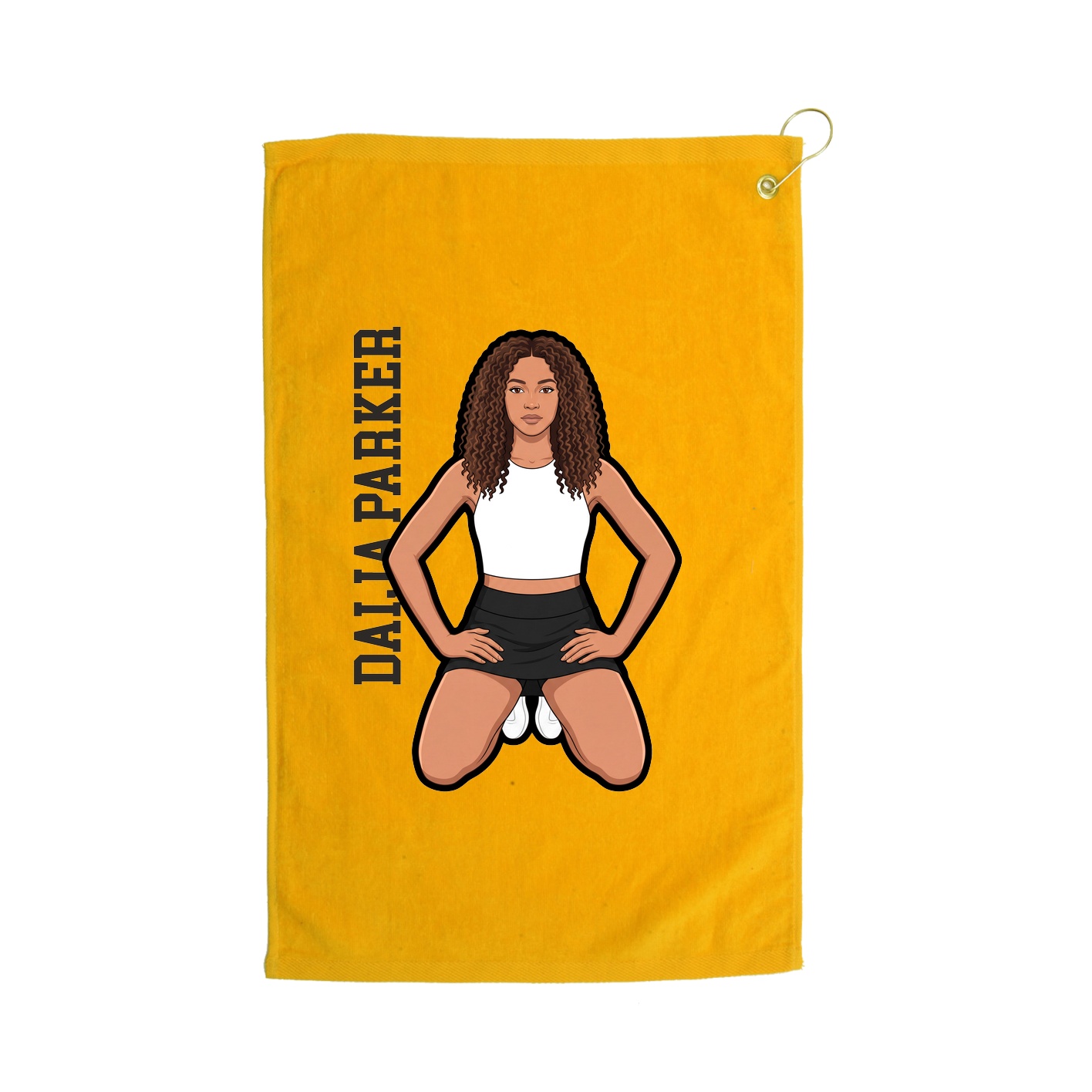 Golf Towel — Name Vertical in Gold