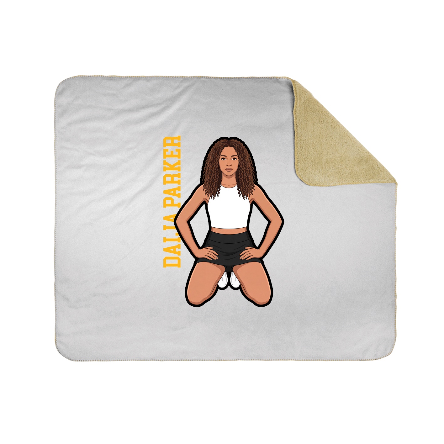 Throw Blanket — Name Vertical in White