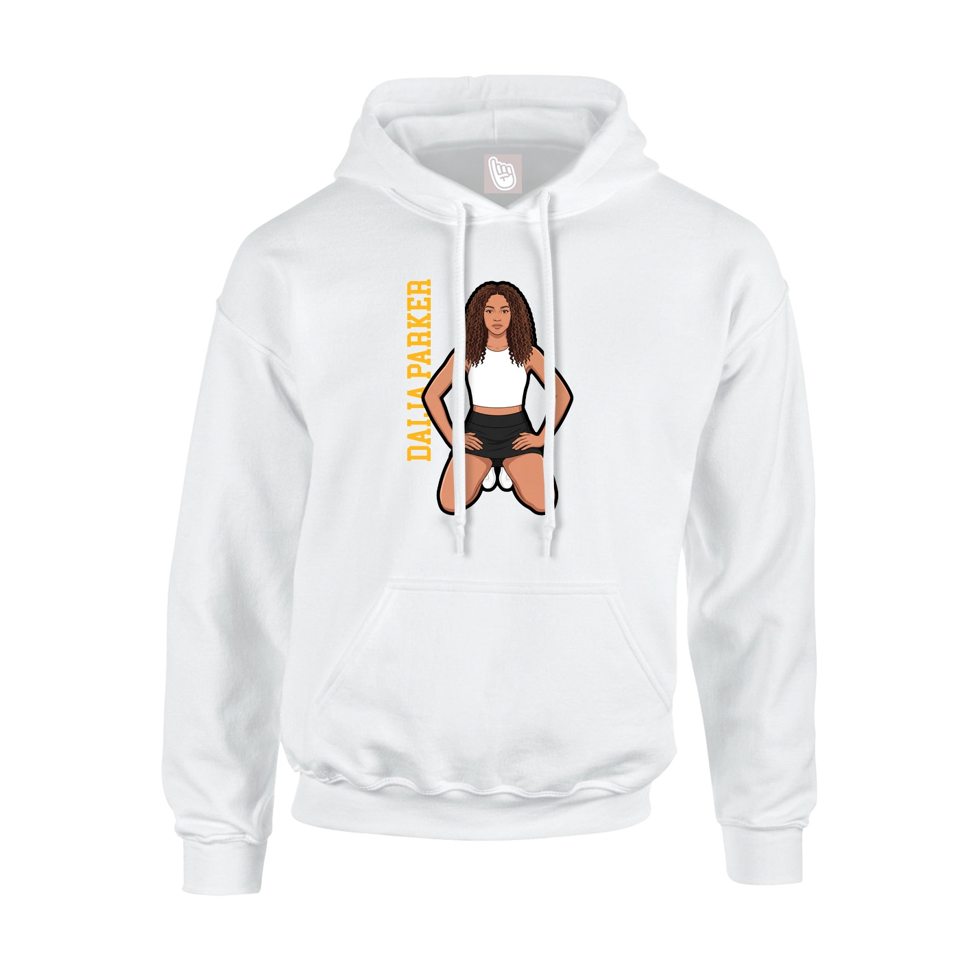 Youth Hoodie — Name Vertical in White