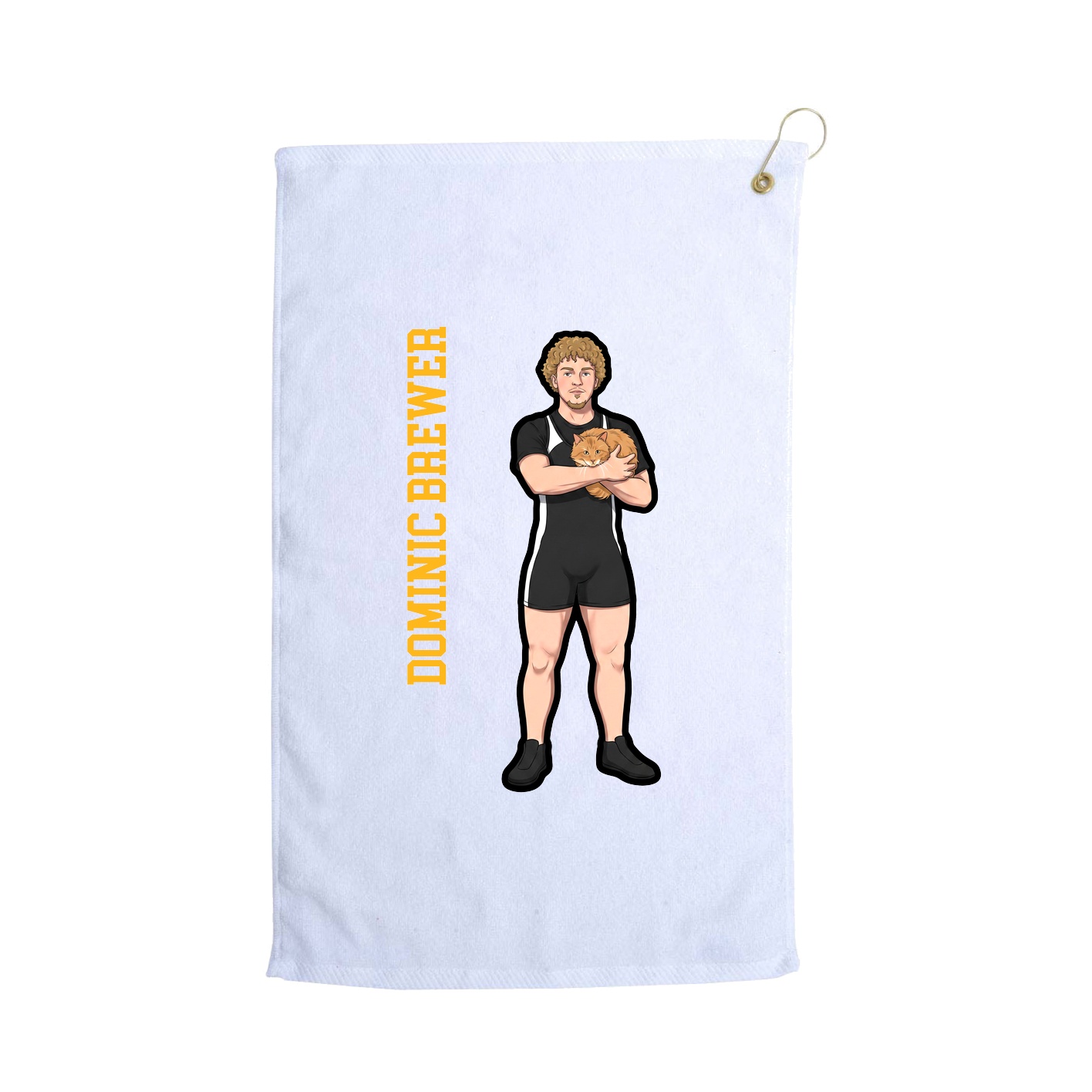 Golf Towel — Name Vertical in White