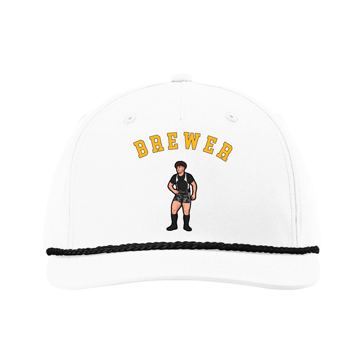 Five-Panel Classic Rope Cap — Shirsey Arch in White