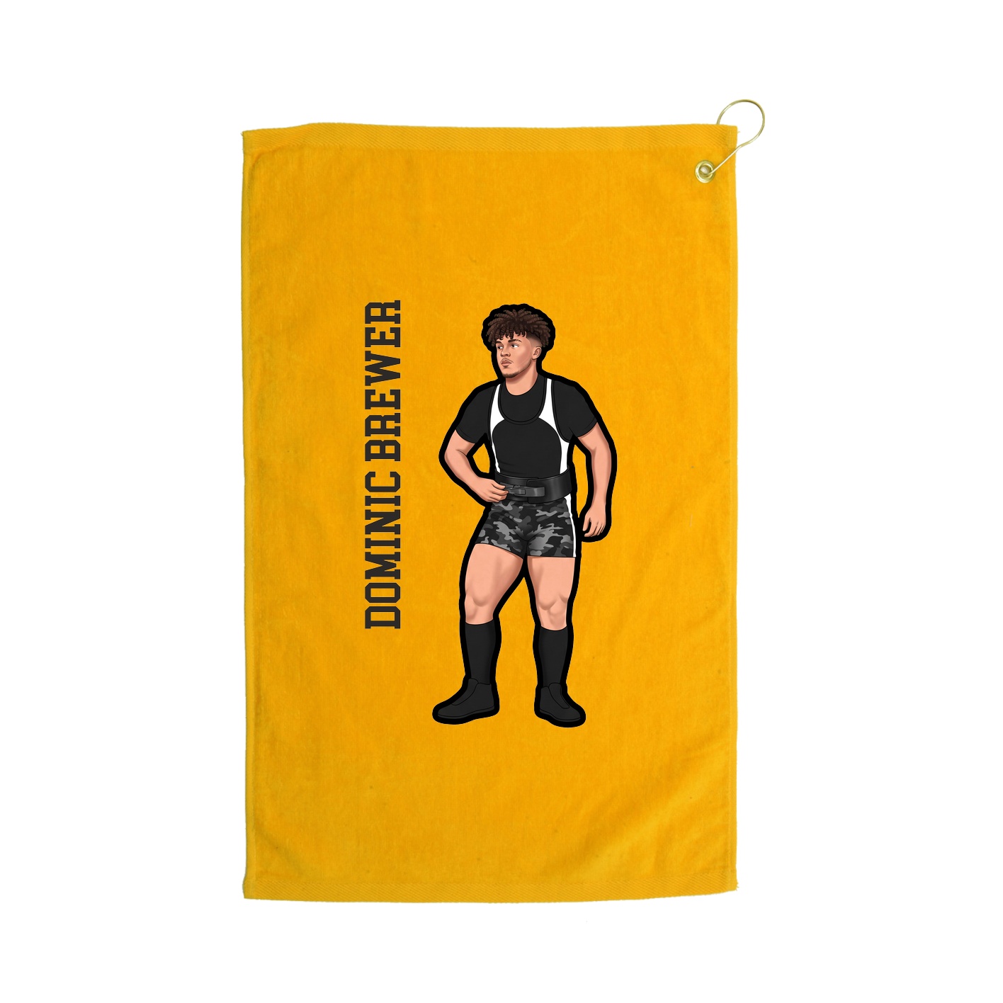 Golf Towel — Name Vertical in Gold