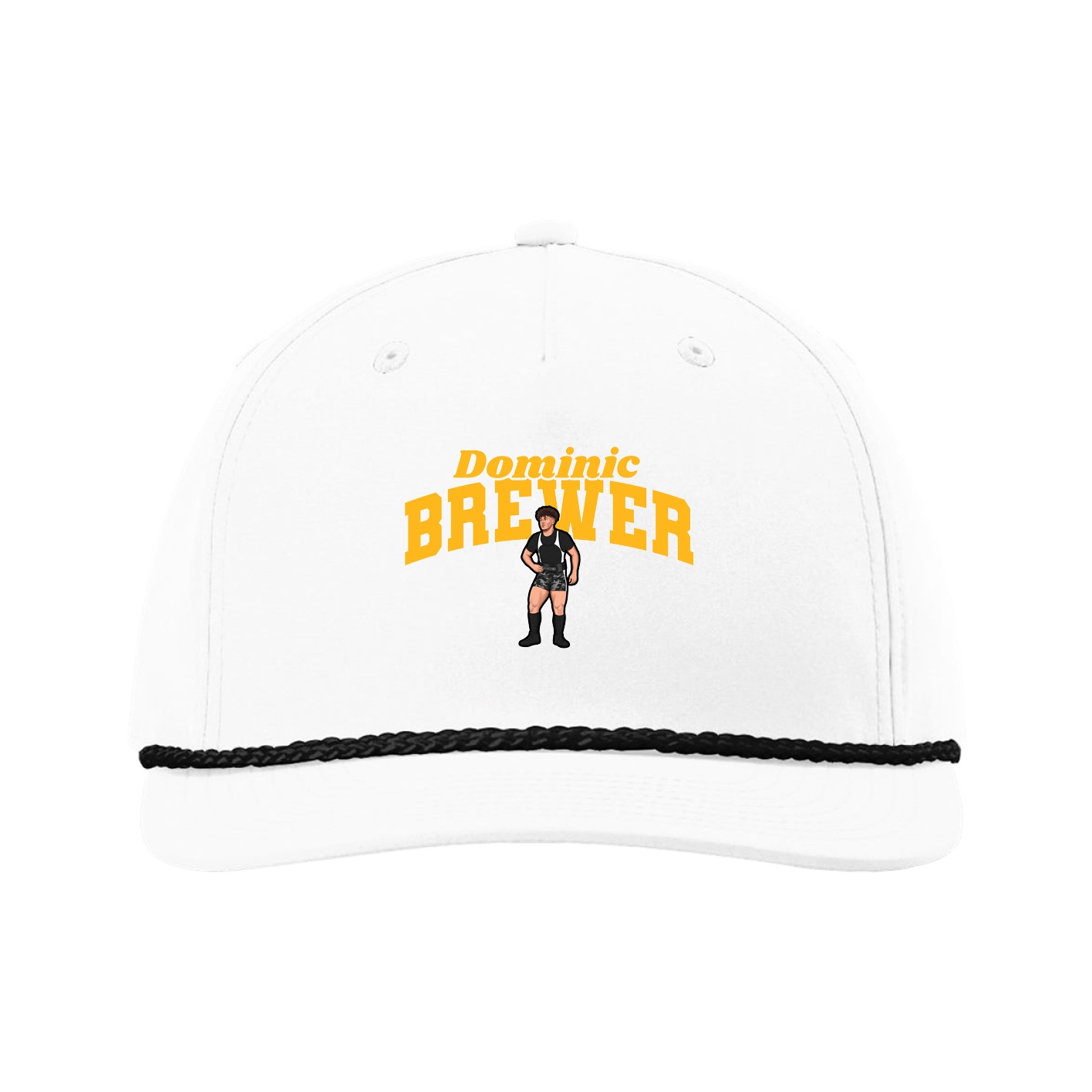Five-Panel Classic Rope Cap — Signature Arch in White