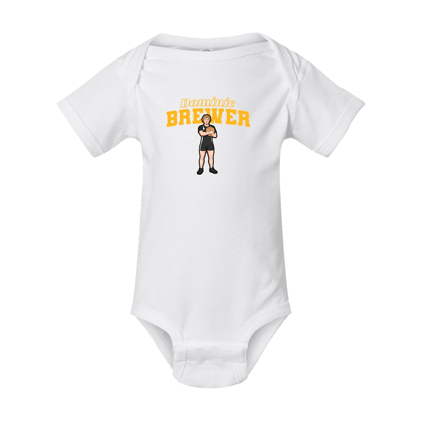 Baby Onesie — Name Arch in White