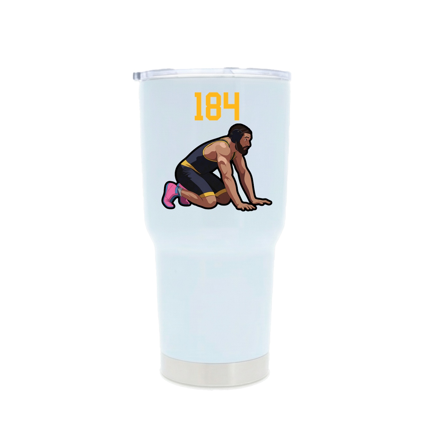 30oz Stainless Steel Tumbler — Number Top in White