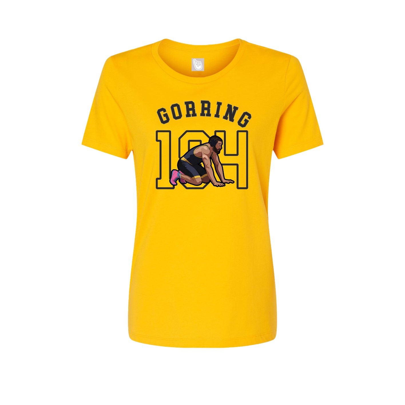 Fitted Women's Tee — Shirsey Arch in Gold