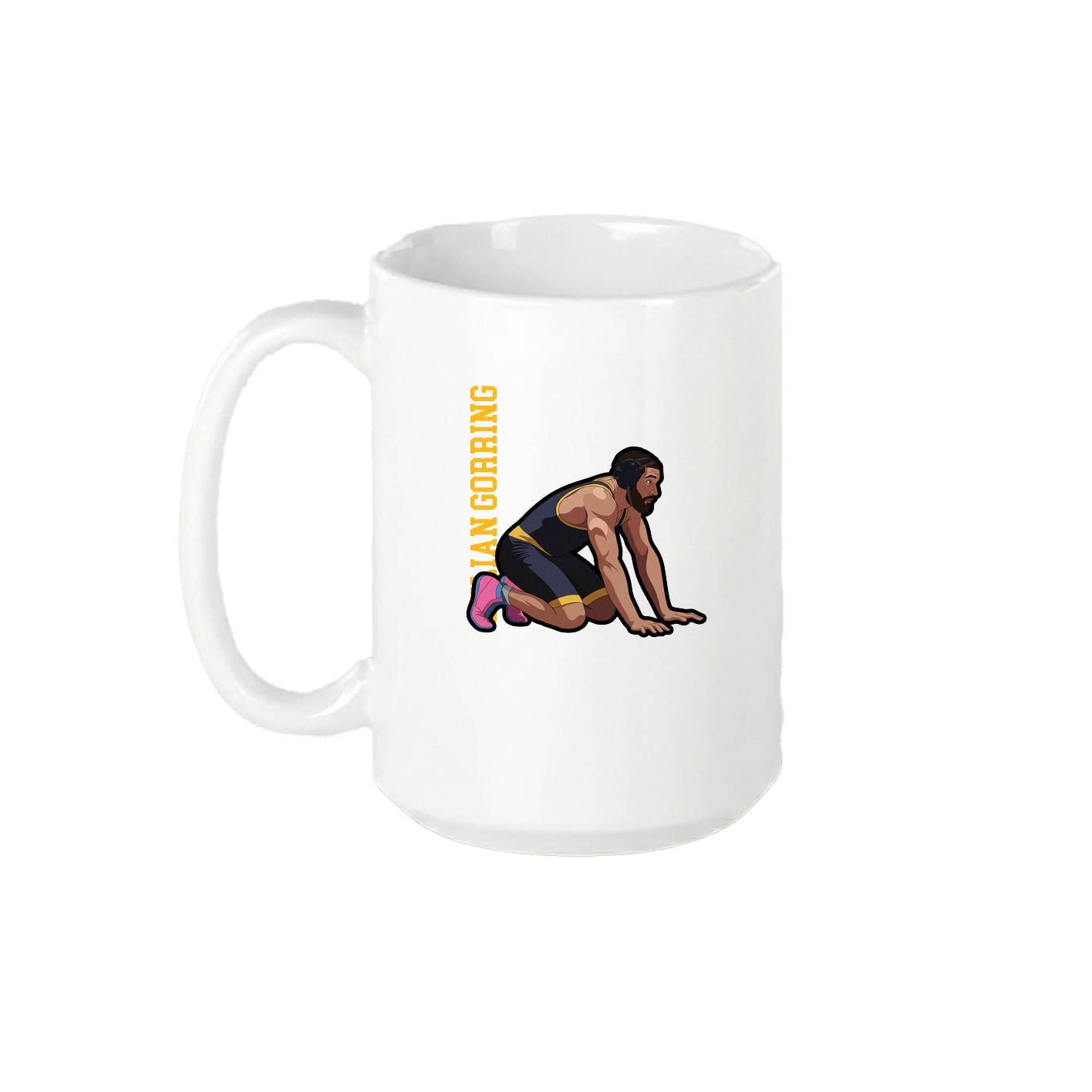 15oz Coffee Mug — Name Vertical in White