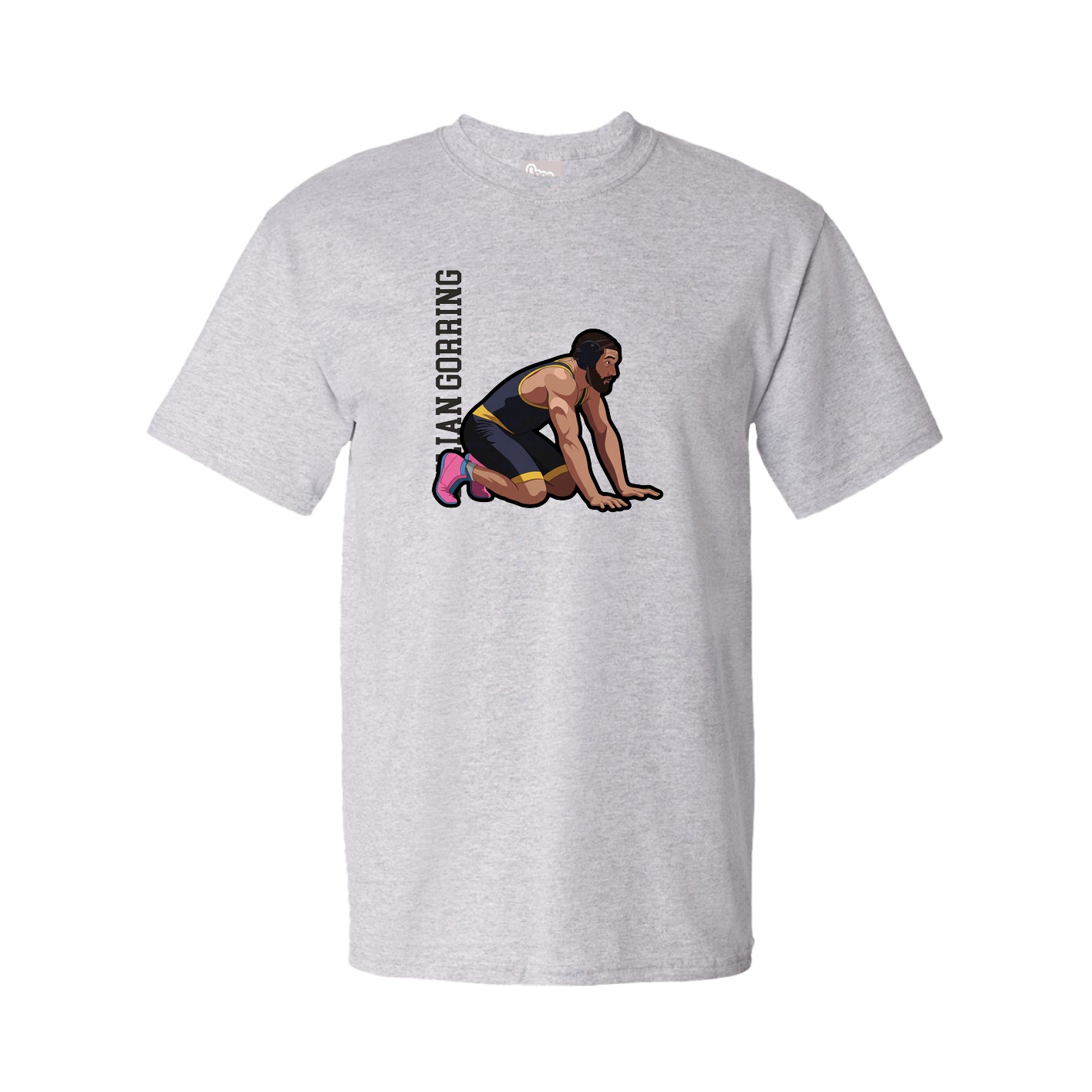 Youth Tee — Name Vertical in Grey