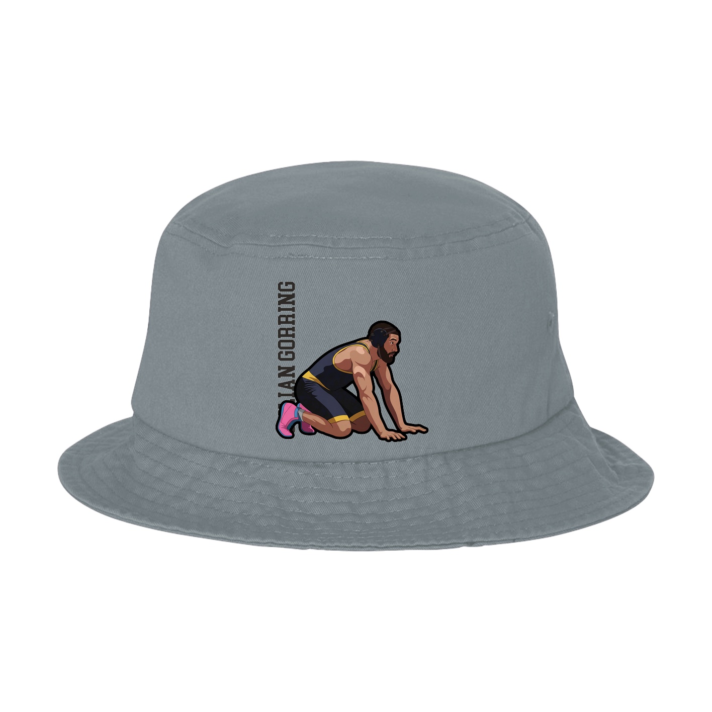 Bucket Cap — Name Vertical in Grey