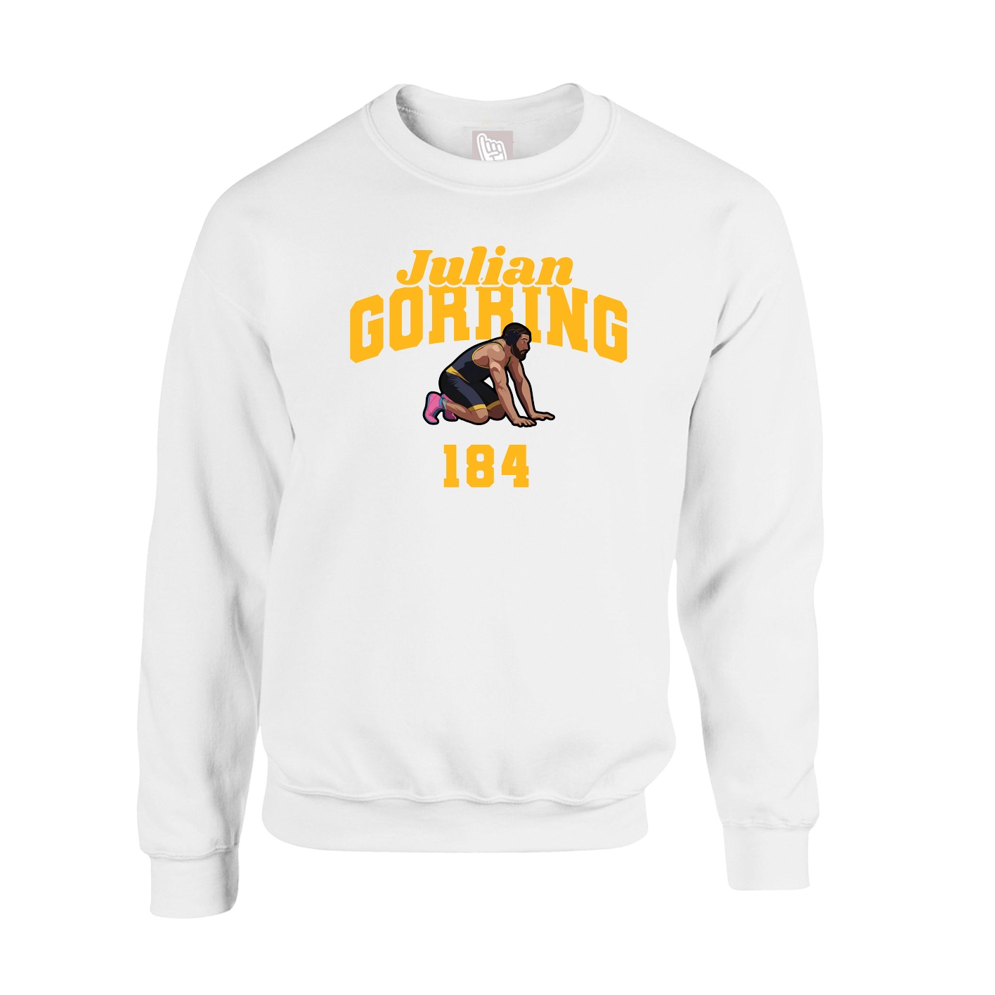 Fleece Crew — Signature Arch in White