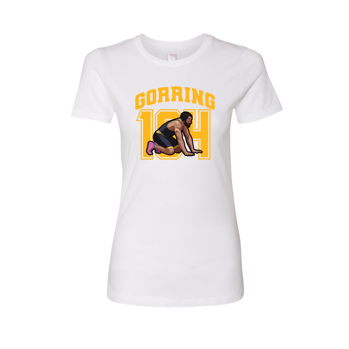 Fitted Women's Tee — Number in White