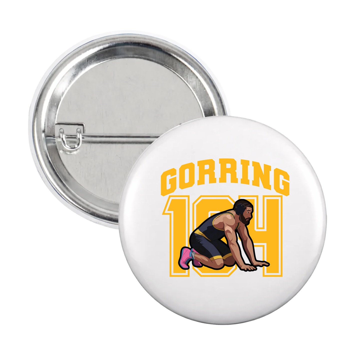 Game Day Button — Number in White