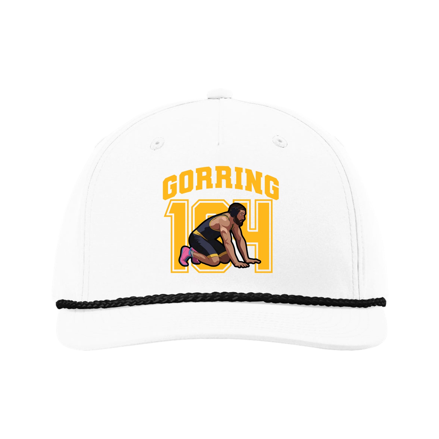 Five-Panel Classic Rope Cap — Number in White