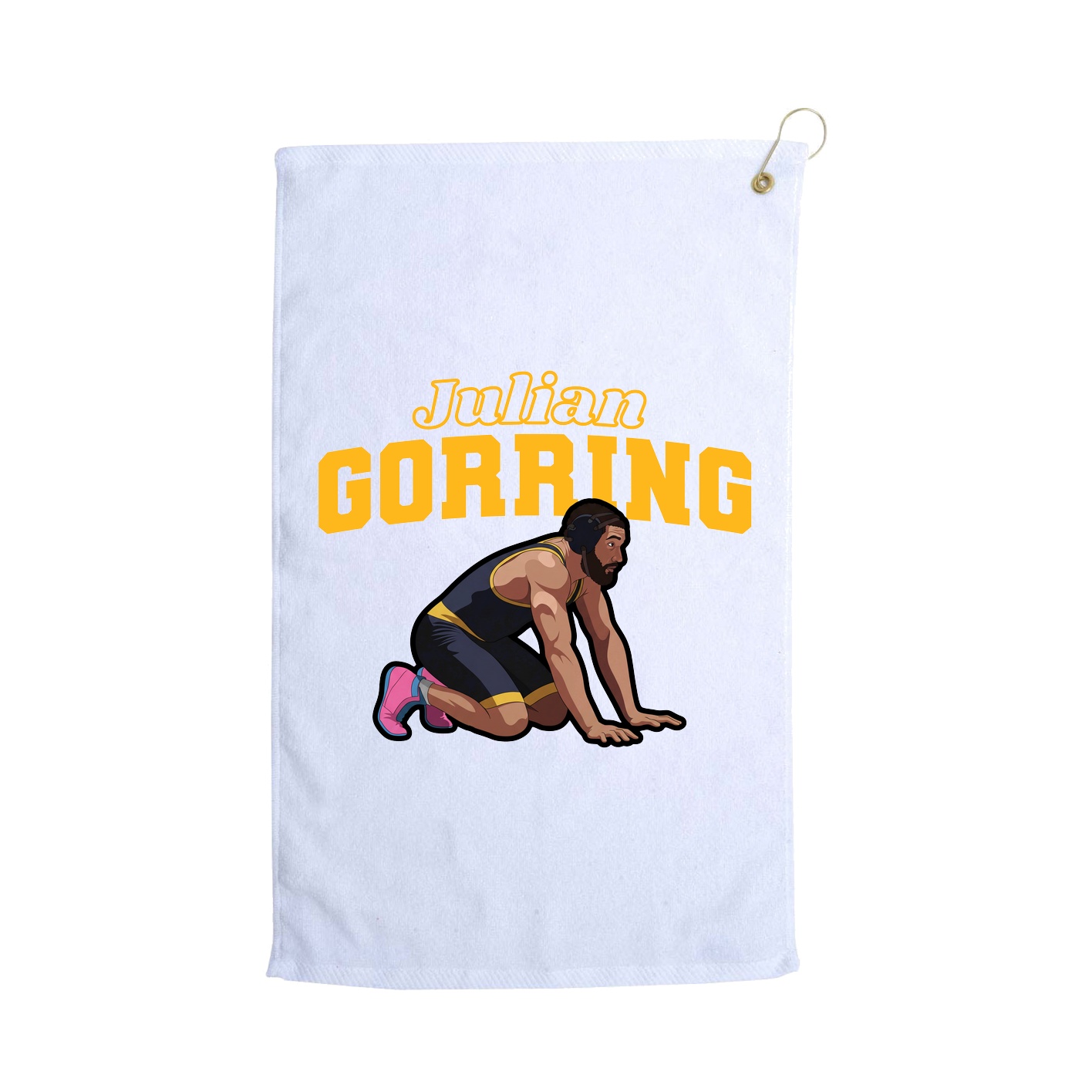 Golf Towel — Name Arch in White