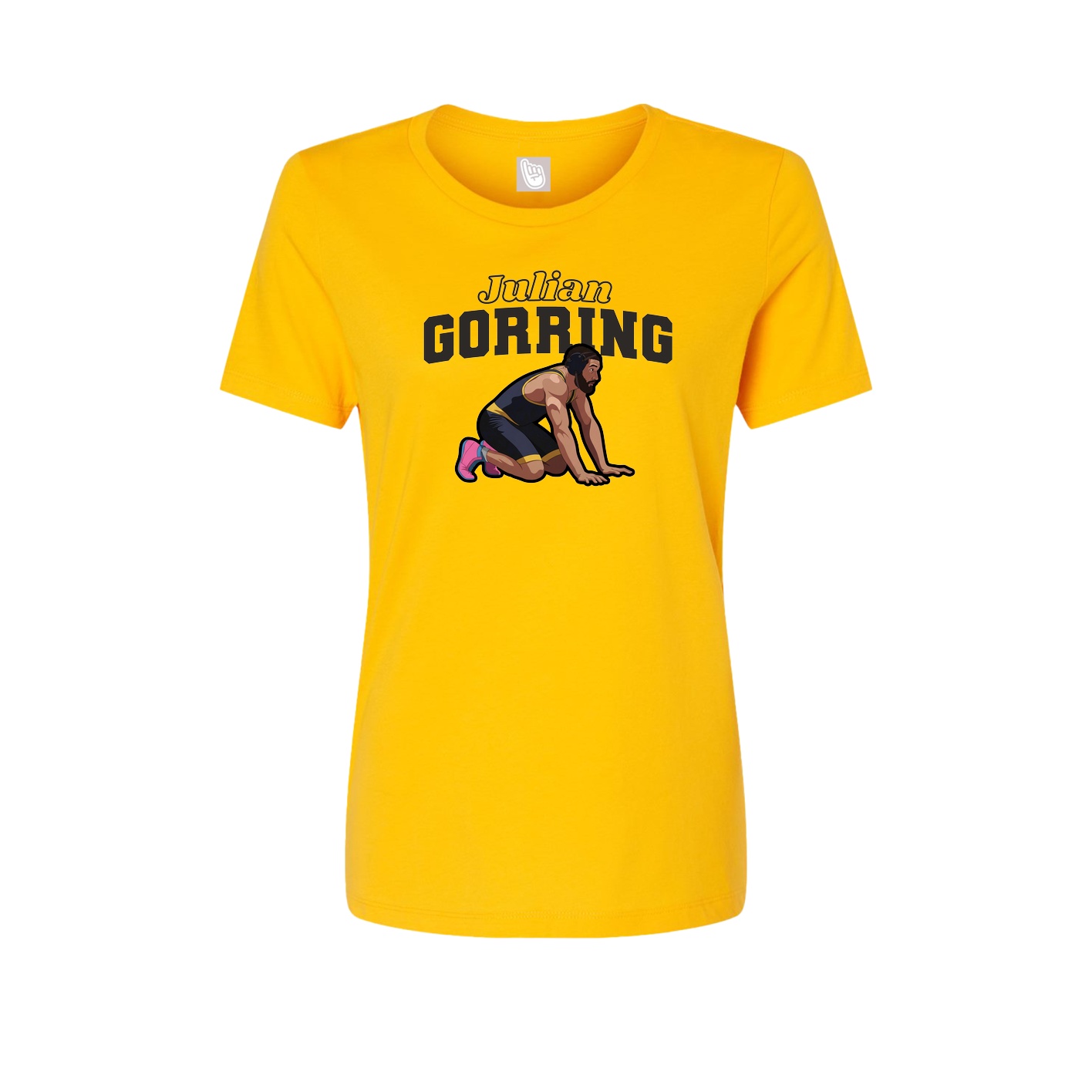 Fitted Women's Tee — Name Arch in Gold