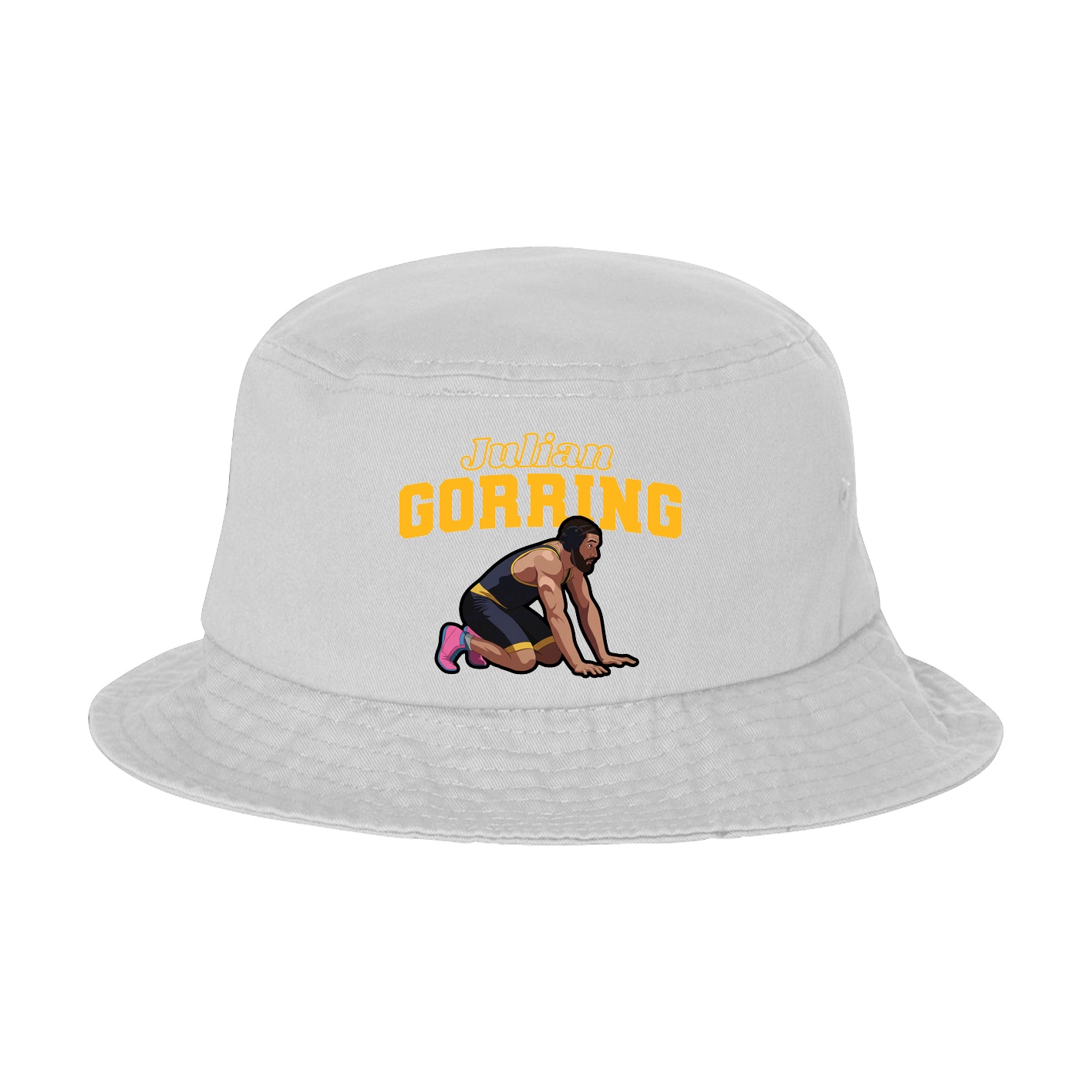 Bucket Cap — Name Arch in White